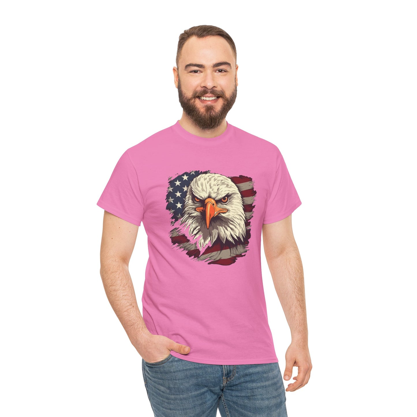Princess Grace Patriotic Eagle Graphic Tee Unisex Heavy Cotton T-Shirt