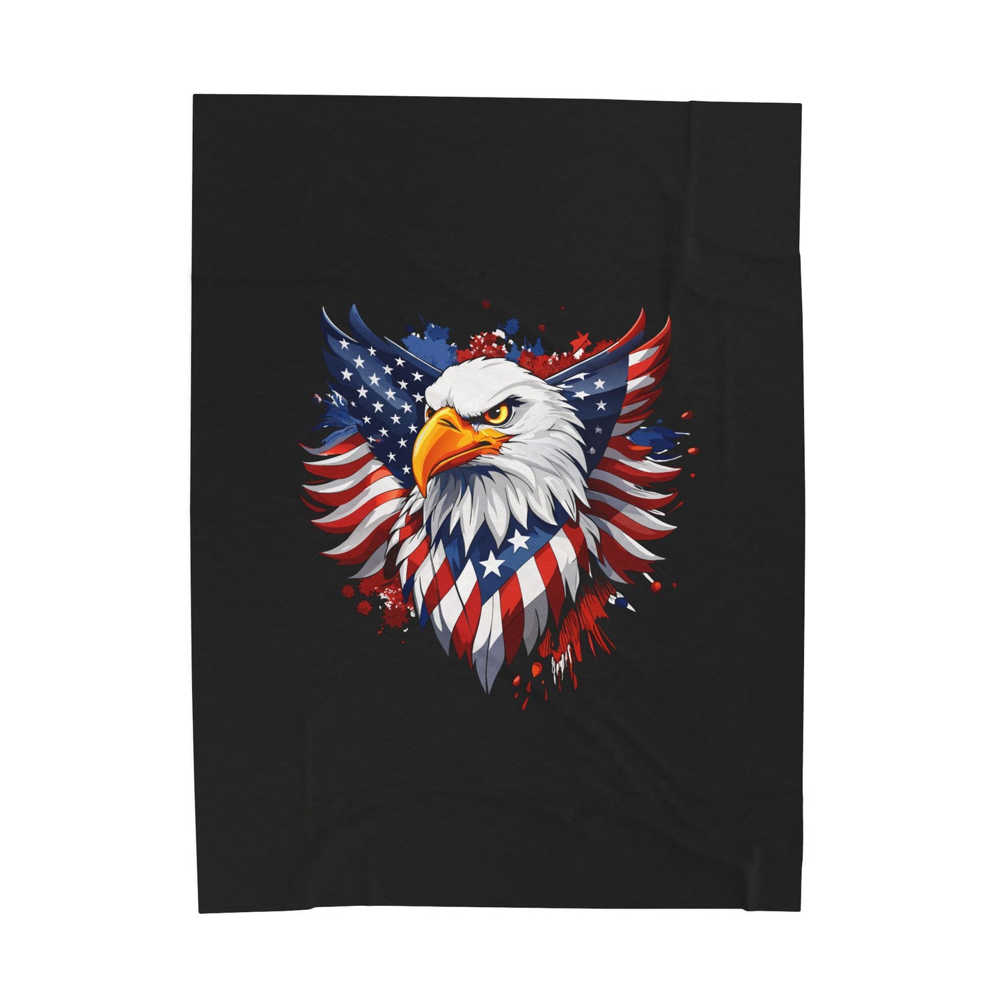 Princess Grace Patriotic Eagle Velveteen Plush Blanket Cozy American Flag Throw for Independence Day & Celebrations
