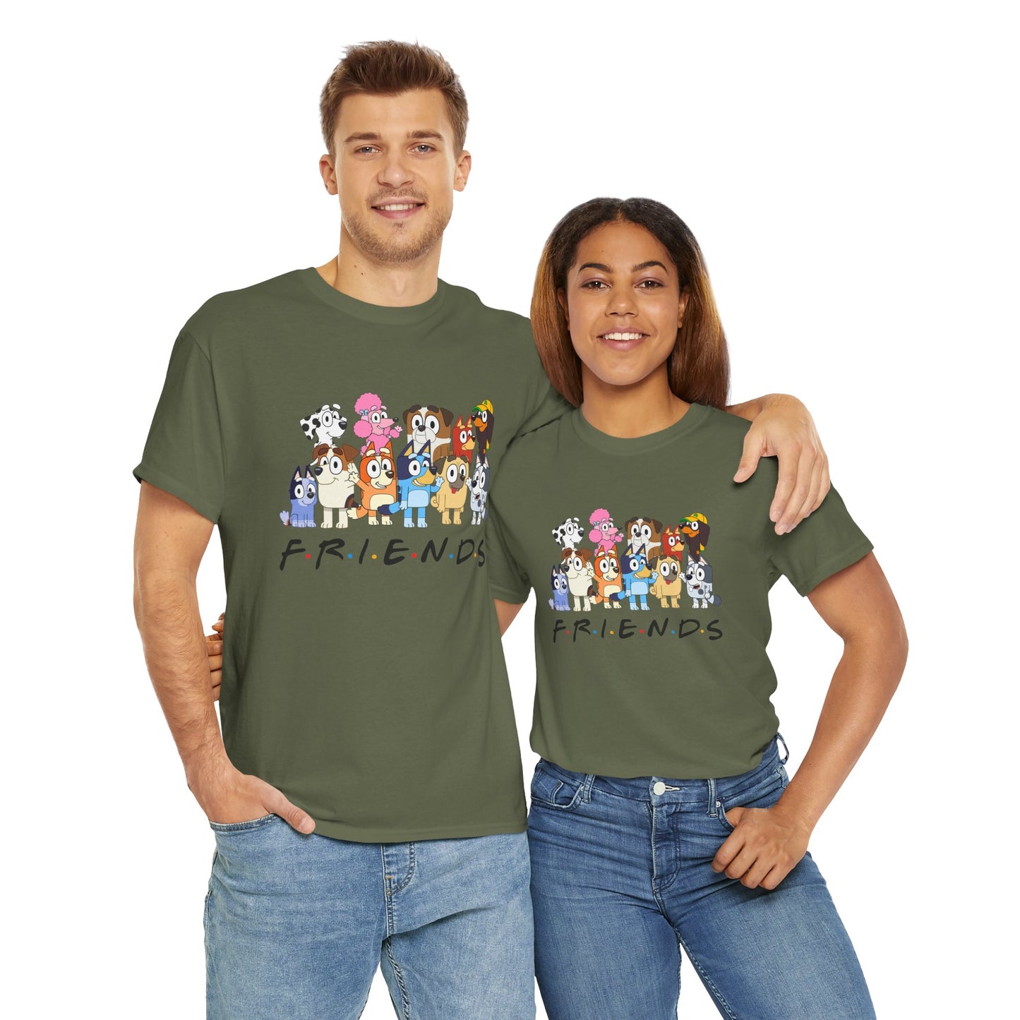 Princess Grace Bluey Friends Cartoon Unisex Heavy Cotton Tee Fun & Playful Design