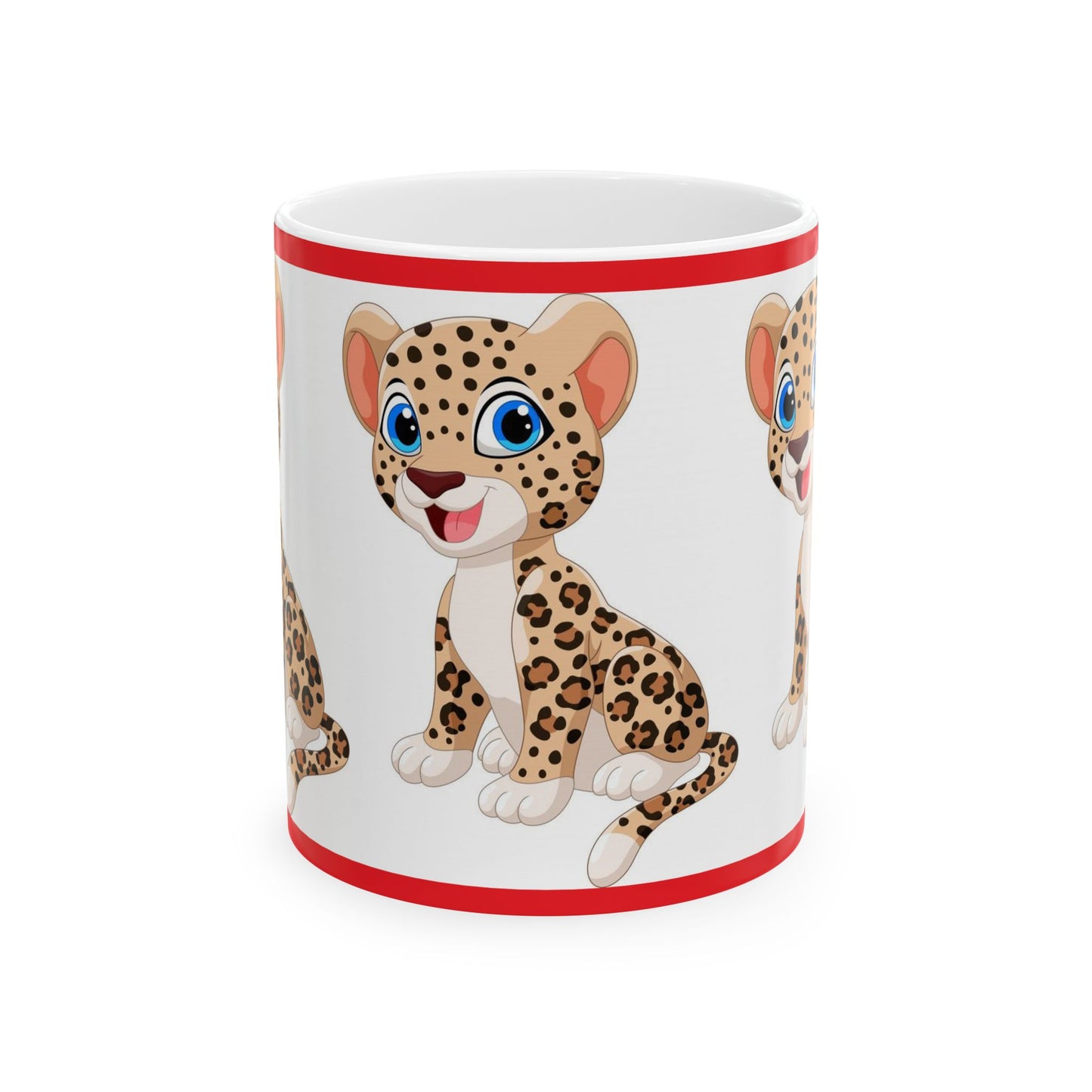 Princess Grace Cute Leopard Ceramic Mug Perfect for Animal Lovers and Kids