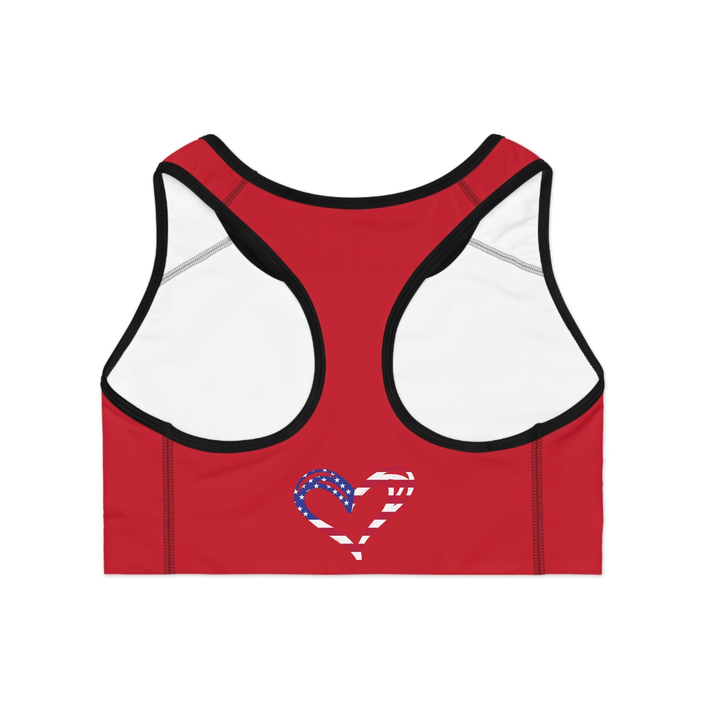 Princess Grace Patriotic Heart Sports Bra