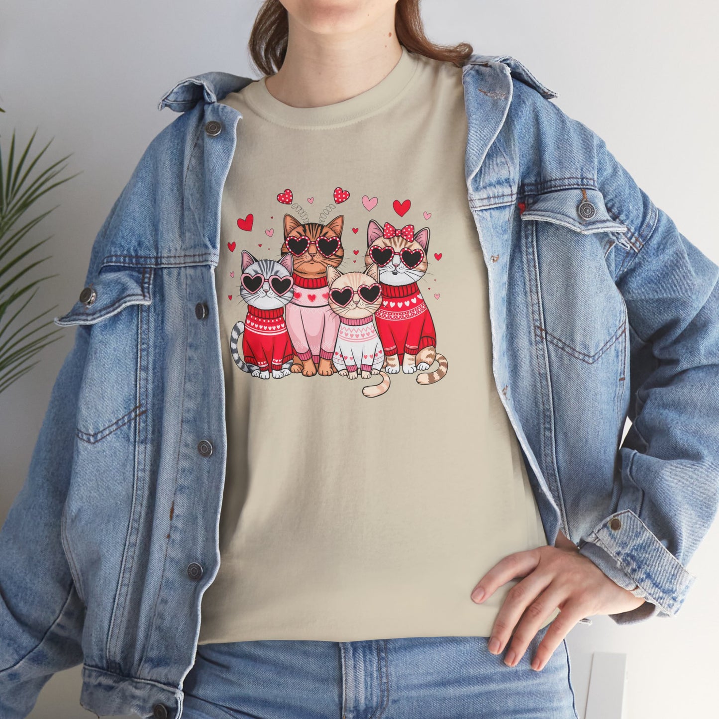 Princess Grace Cute Cat Lovers Unisex Heavy Cotton Tee Adorable Cats in Sweaters