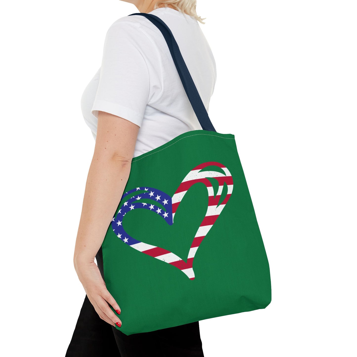 Princess Grace Patriotic Heart Tote Bag Perfect for Independence Day and Everyday Use