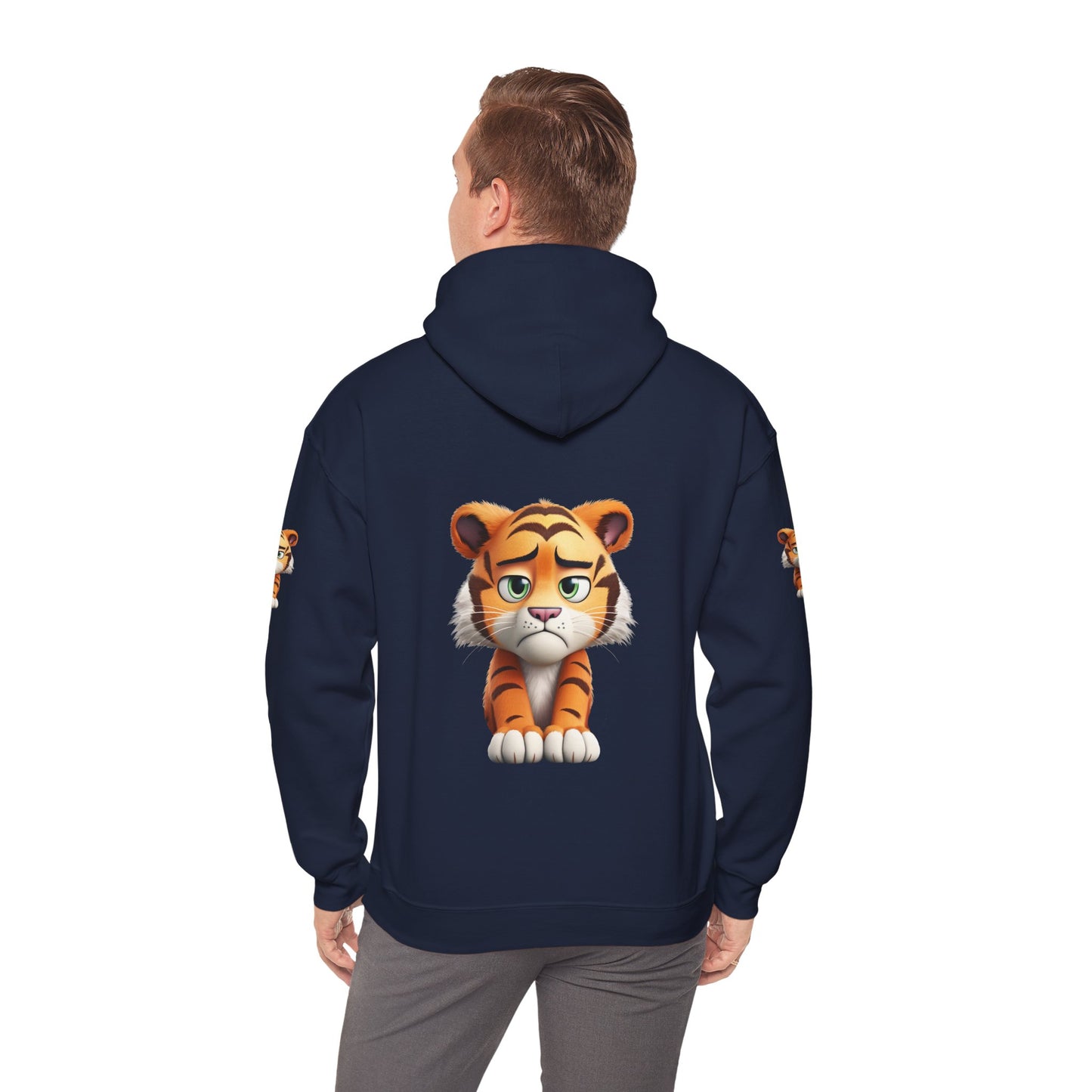 Princess Grace Playful Tiger Graphic Hoodie Unisex Heavy Blend Sweatshirt for Kids and Adults