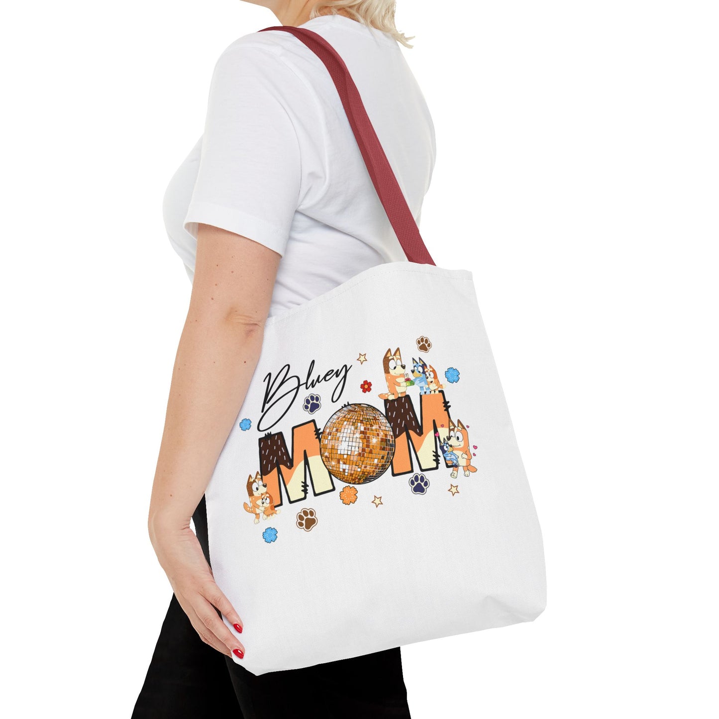 Princess Grace Bluey Mom Tote Bag Fun and Whimsical Design for Moms