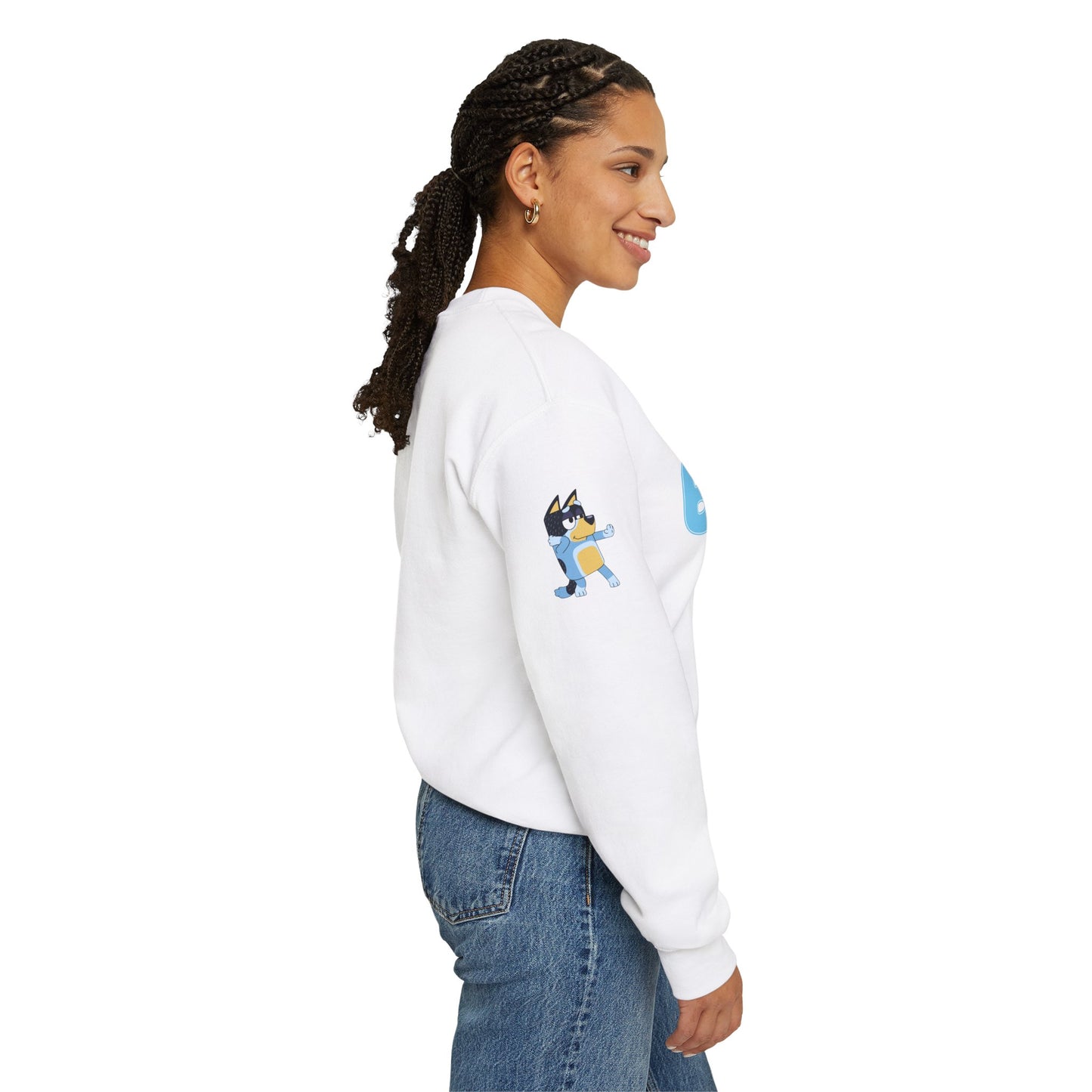 Princess Grace Bluey Unisex Crewneck Sweatshirt Cozy Cartoon Apparel for Kids and Adults