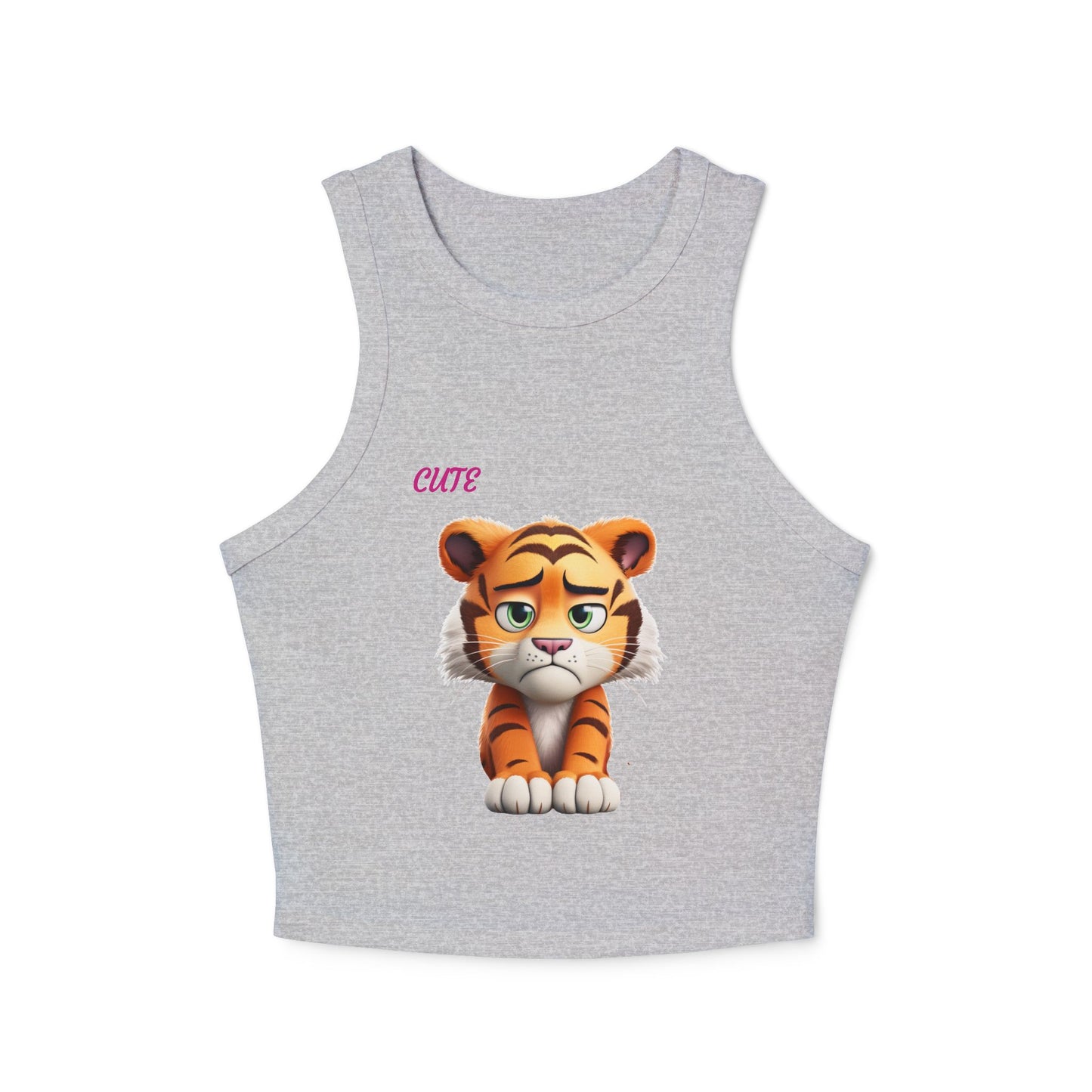 Princess Grace Cute Tiger Women's Micro Rib Racer Tank Top Stylish Summer Wear
