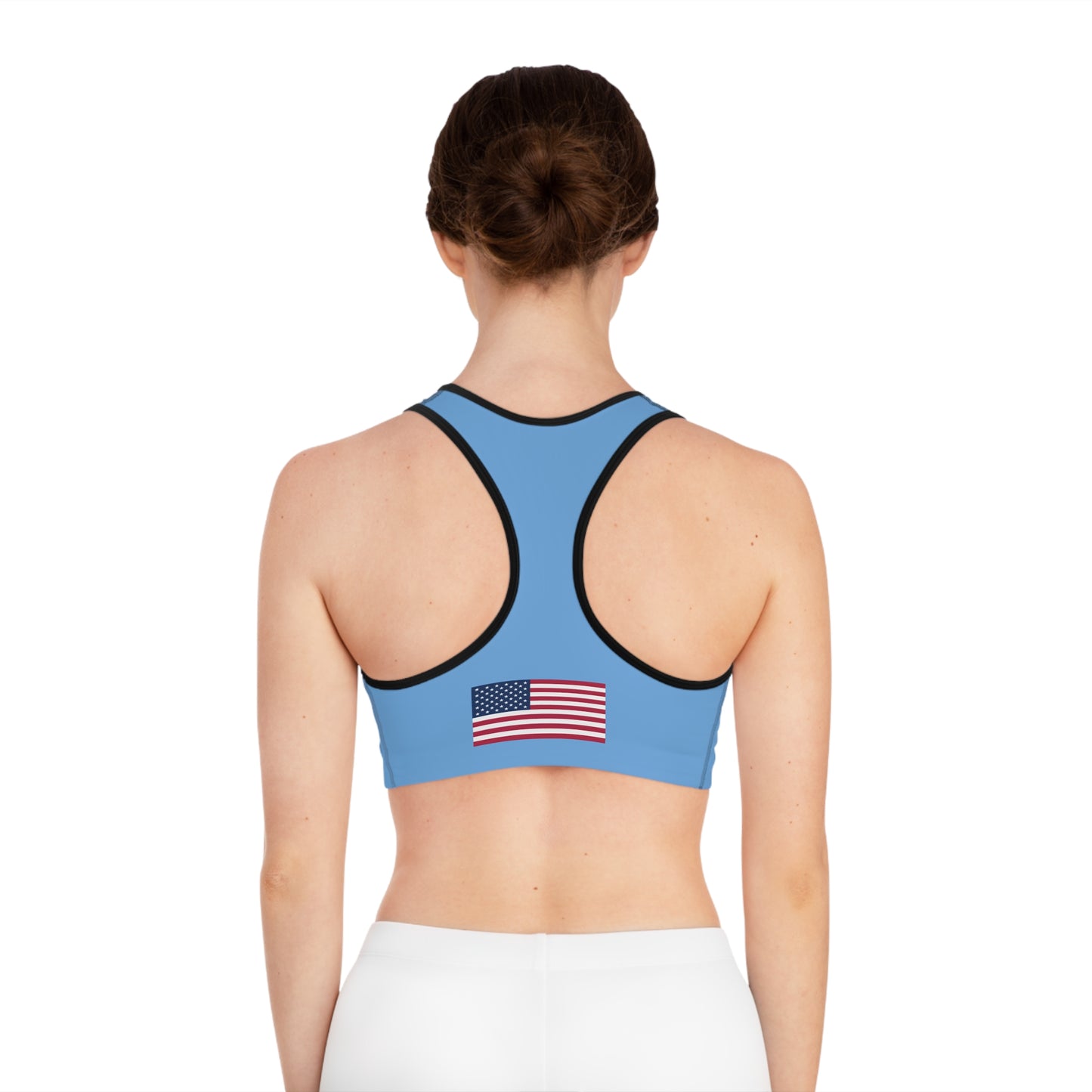 Princess Grace Patriotic Sports Bra USA Flag Design for Active Lifestyle