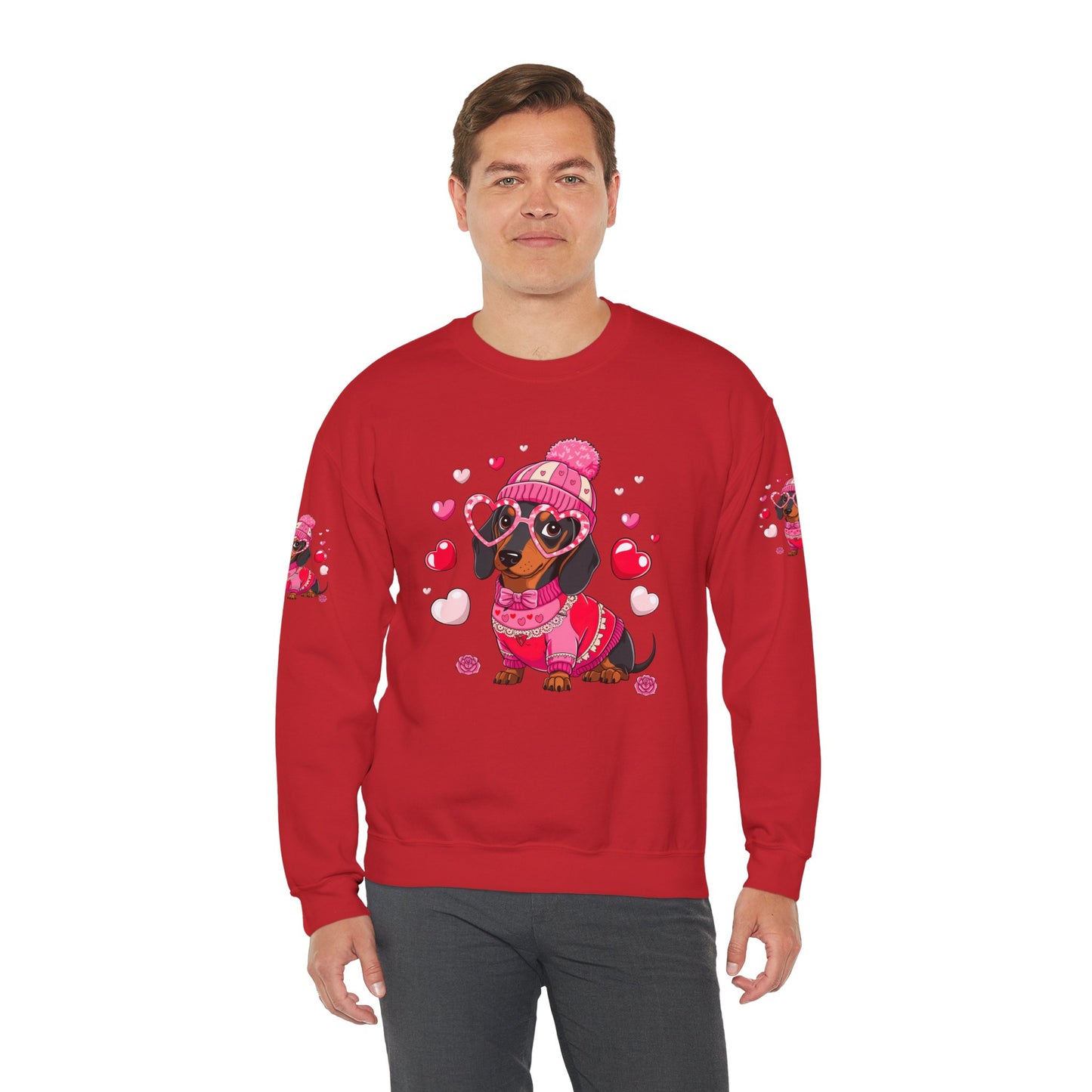 Princess Grace Cute Dachshund Love Sweatshirt Cozy Unisex Crewneck for Pet Lovers