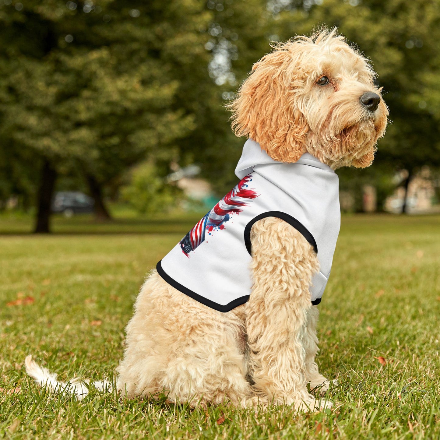 Princess Grace Patriotic Pet Hoodie American Eagle & Truck Design