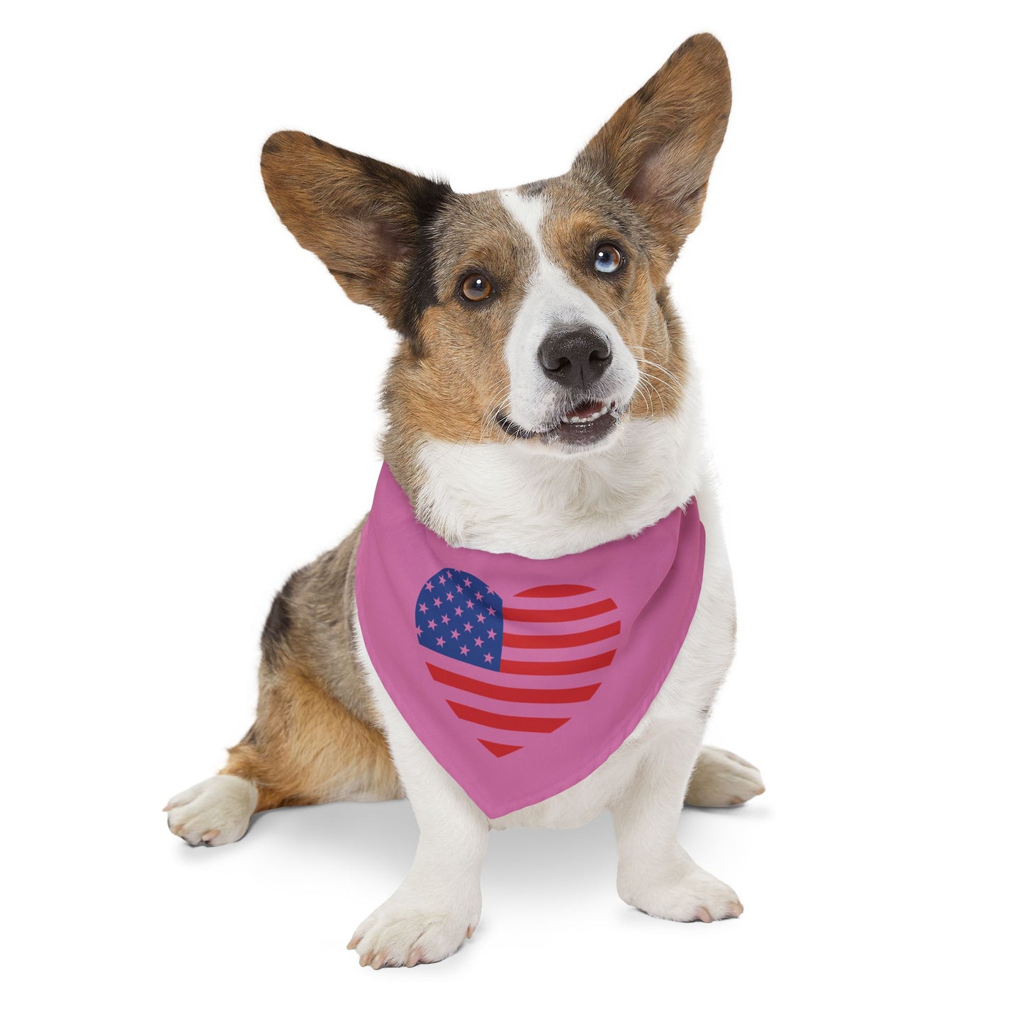 Princess Grace Patriotic Pet Bandana Collar Heart Design for Dogs