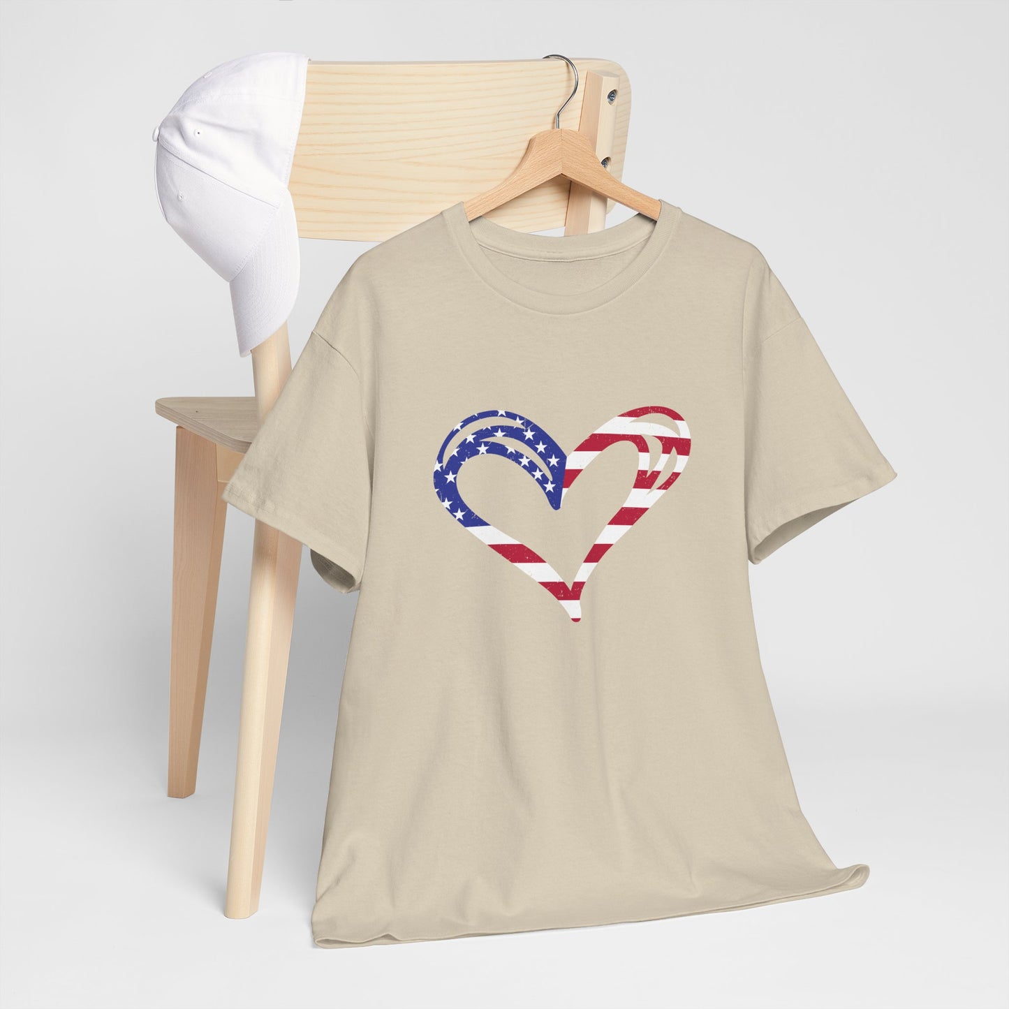 Princess Grace Patriotic Heart Unisex Heavy Cotton Tee