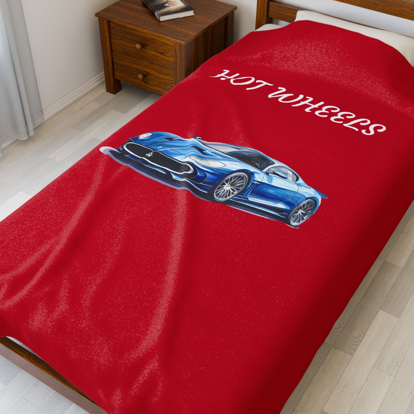 Princess Grace Hot Wheels Velveteen Plush Blanket Cozy Throw for Car Enthusiasts