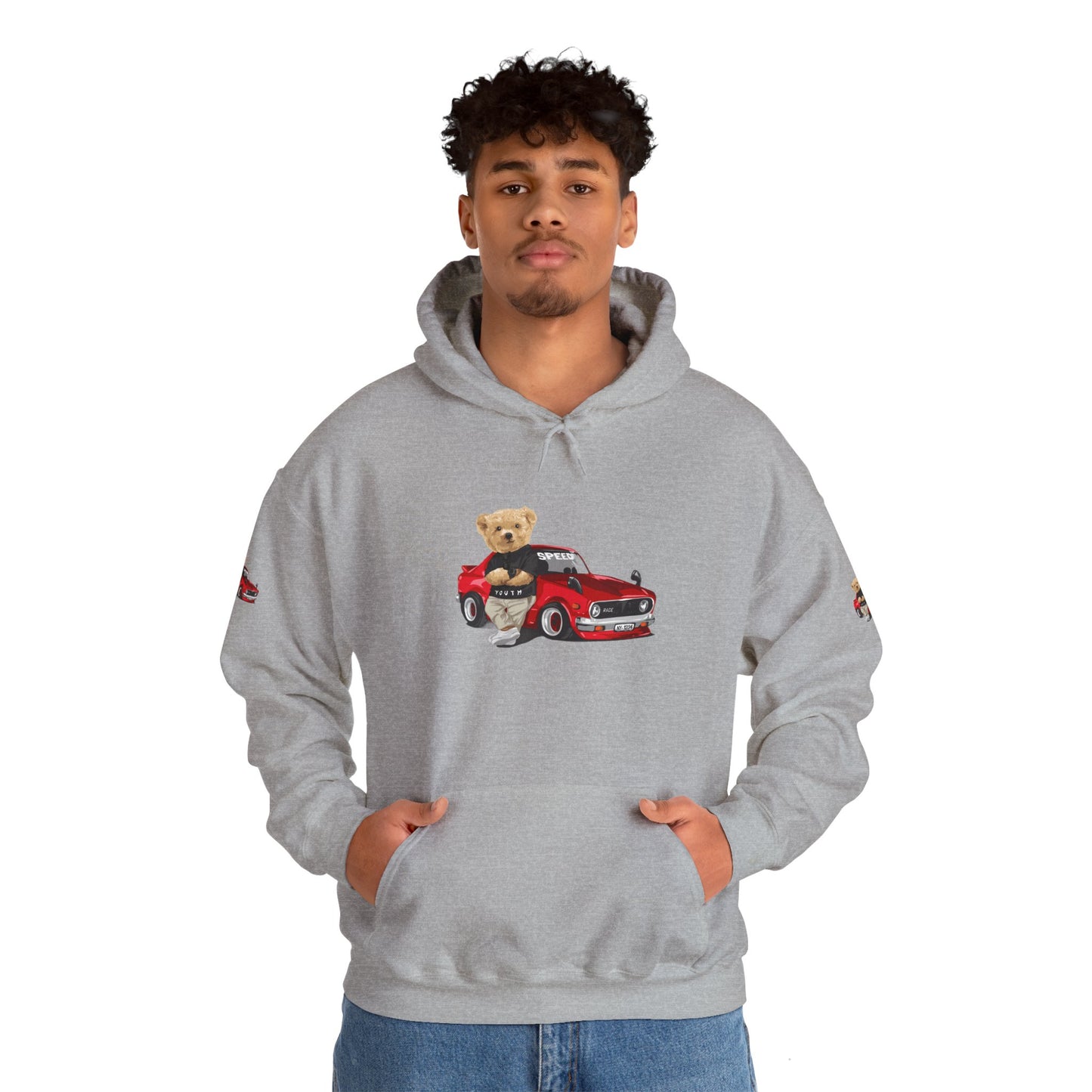 Princess Grace Vintage Bear Car Hoodie Fun Unisex Sweatshirt for Auto Lovers