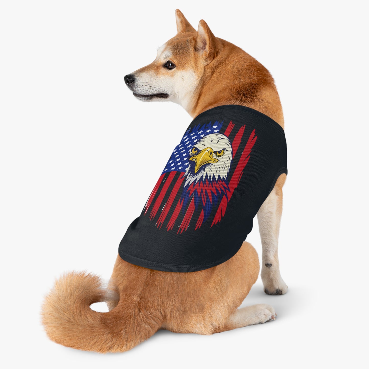 Princess Grace Patriotic Pet Tank Top Eagle American Flag Design for Dogs