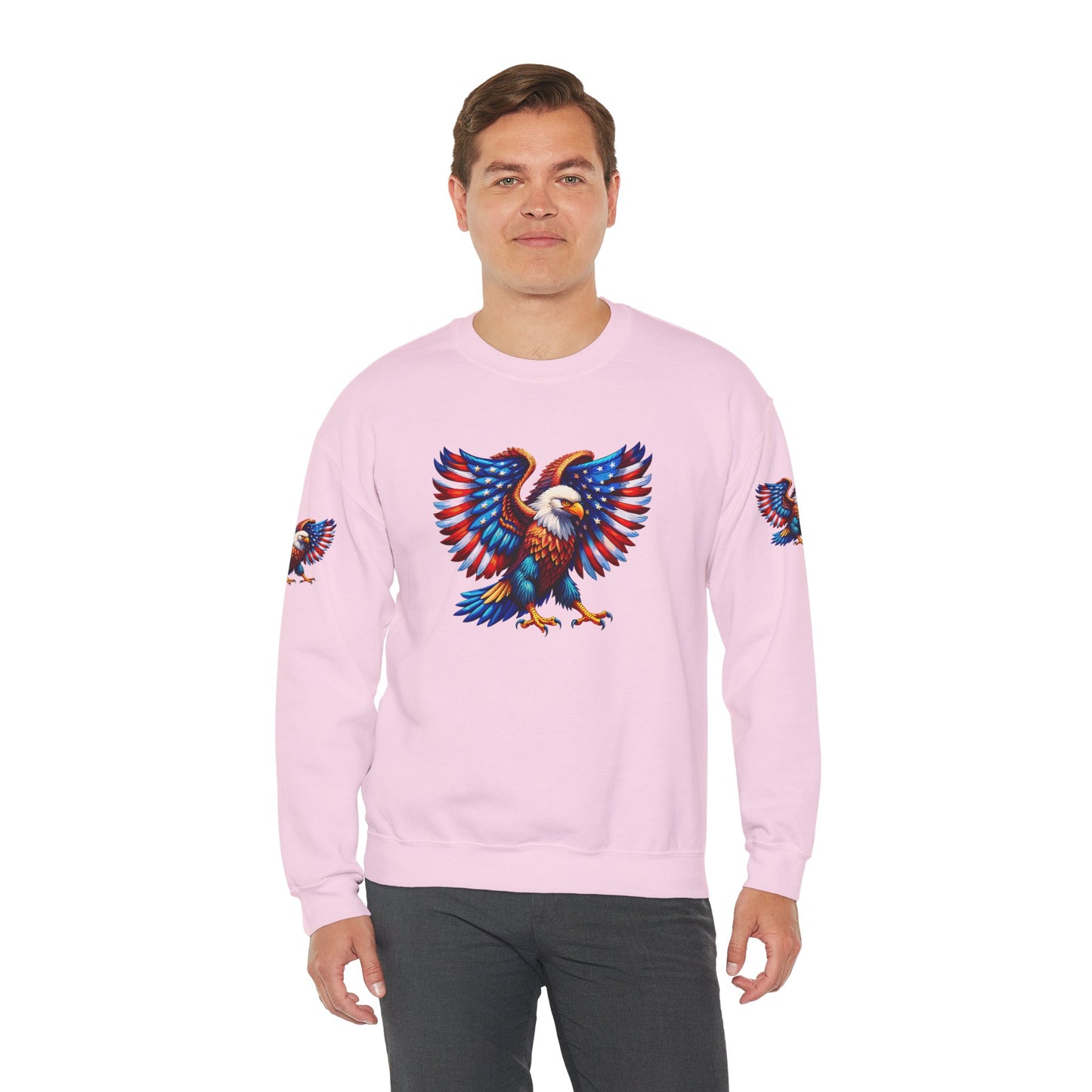 Princess Grace Eagle Wings Unisex Crewneck Sweatshirt Patriotic Graphic Pullover