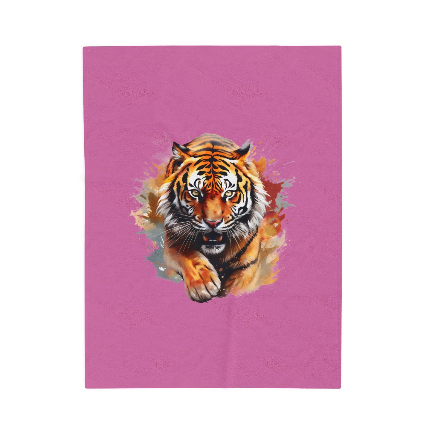 Princess Grace Fierce Tiger Velveteen Plush Blanket Cozy and Stylish Home Decor