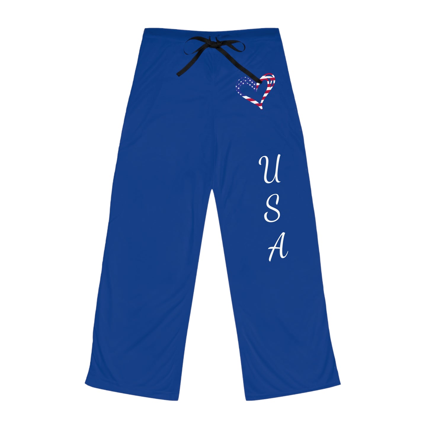 Princess Grace Patriotic Pajama Pants USA Heart Design for Cozy Celebrations