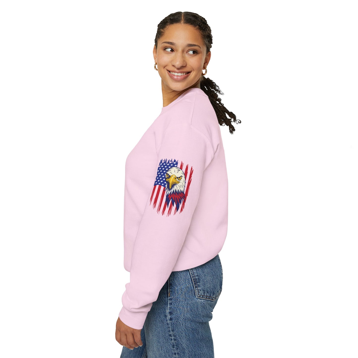 Princess Grace Patriotic Eagle Crewneck Sweatshirt Unisex Heavy Blend