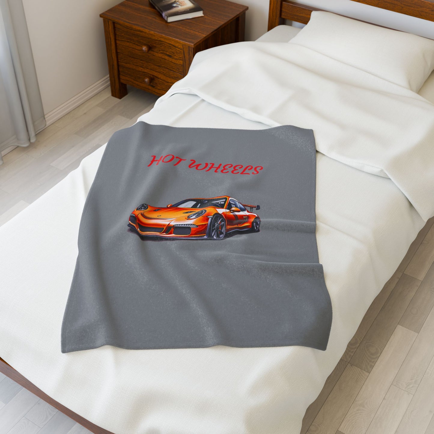Princess Grace Hot Wheels Velveteen Plush Blanket Cozy Car Blanket for Automotive Enthusiasts