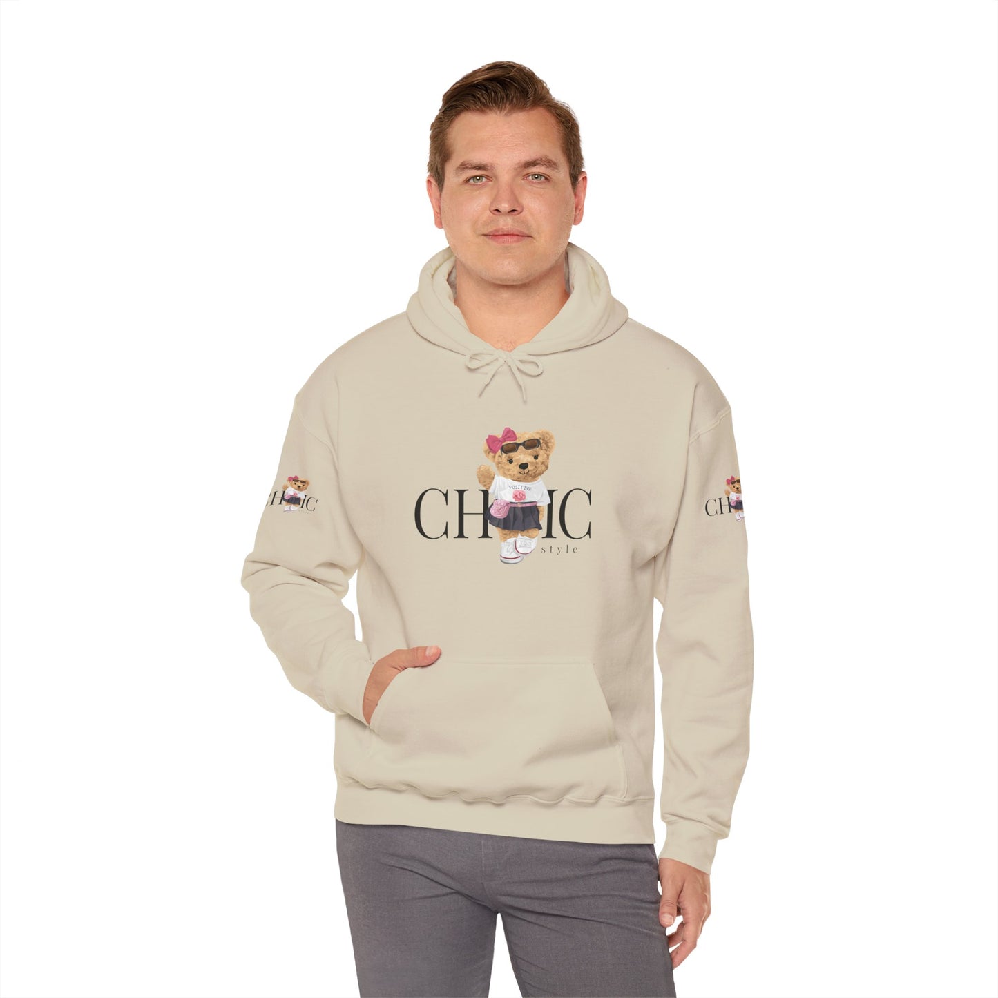 Princess Grace Chic Style Bear Unisex Hooded Sweatshirt Cute and Cozy Fashion
