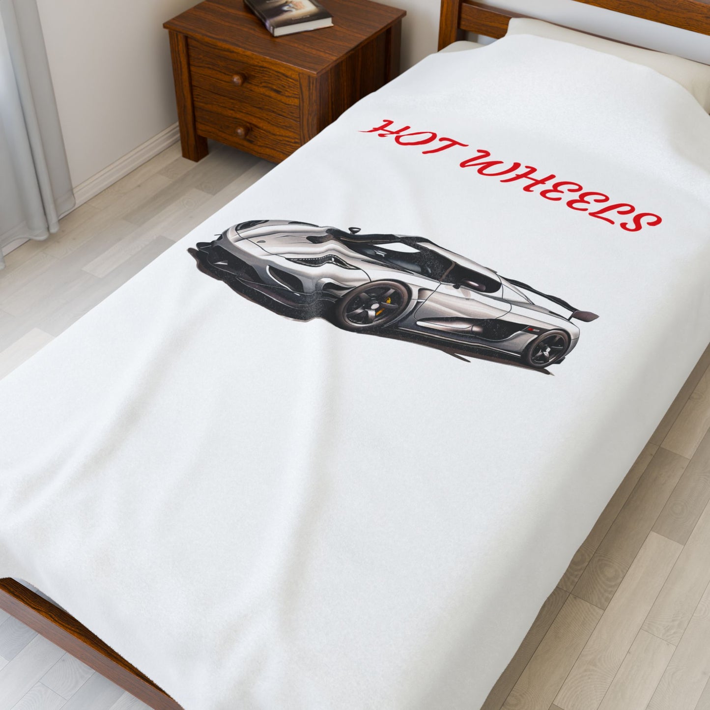 Princess Grace Hot Wheels Velveteen Plush Blanket Cozy Car Themed Throw for Auto Enthusiasts