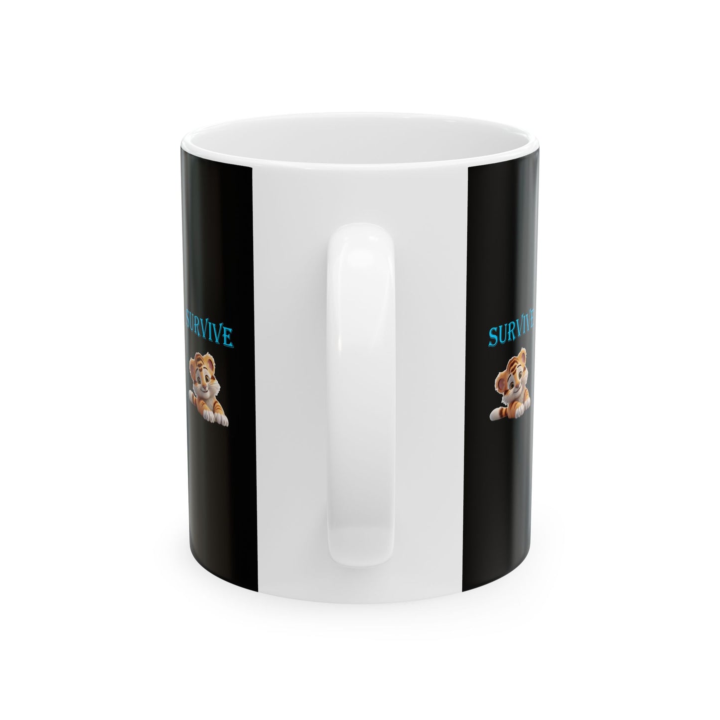 Pricess Grace Survive Cute Tiger Ceramic Mug Perfect for Animal Lovers