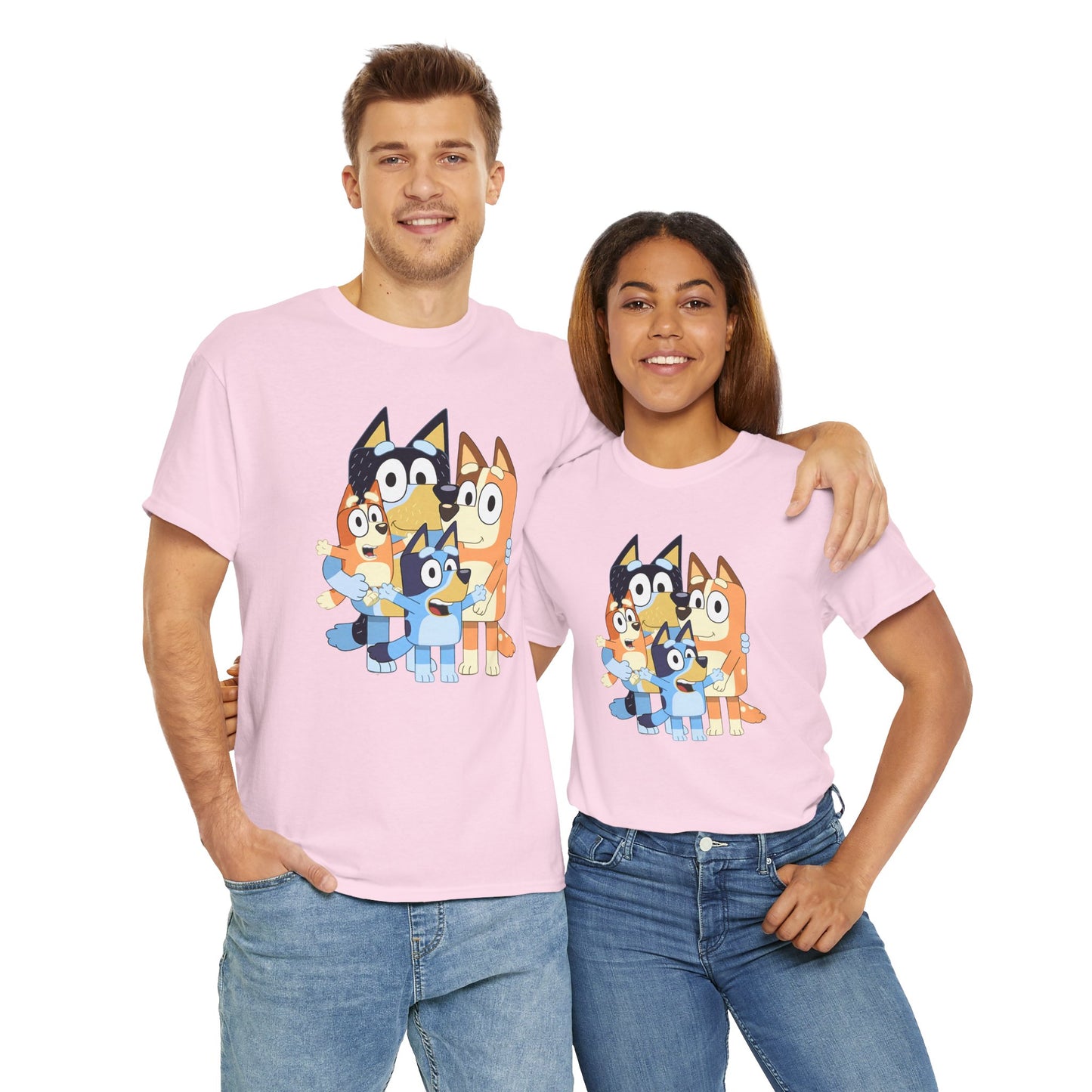Princess Grace Bluey Family Unisex Heavy Cotton Tee Fun and Stylish for Kids and Adults
