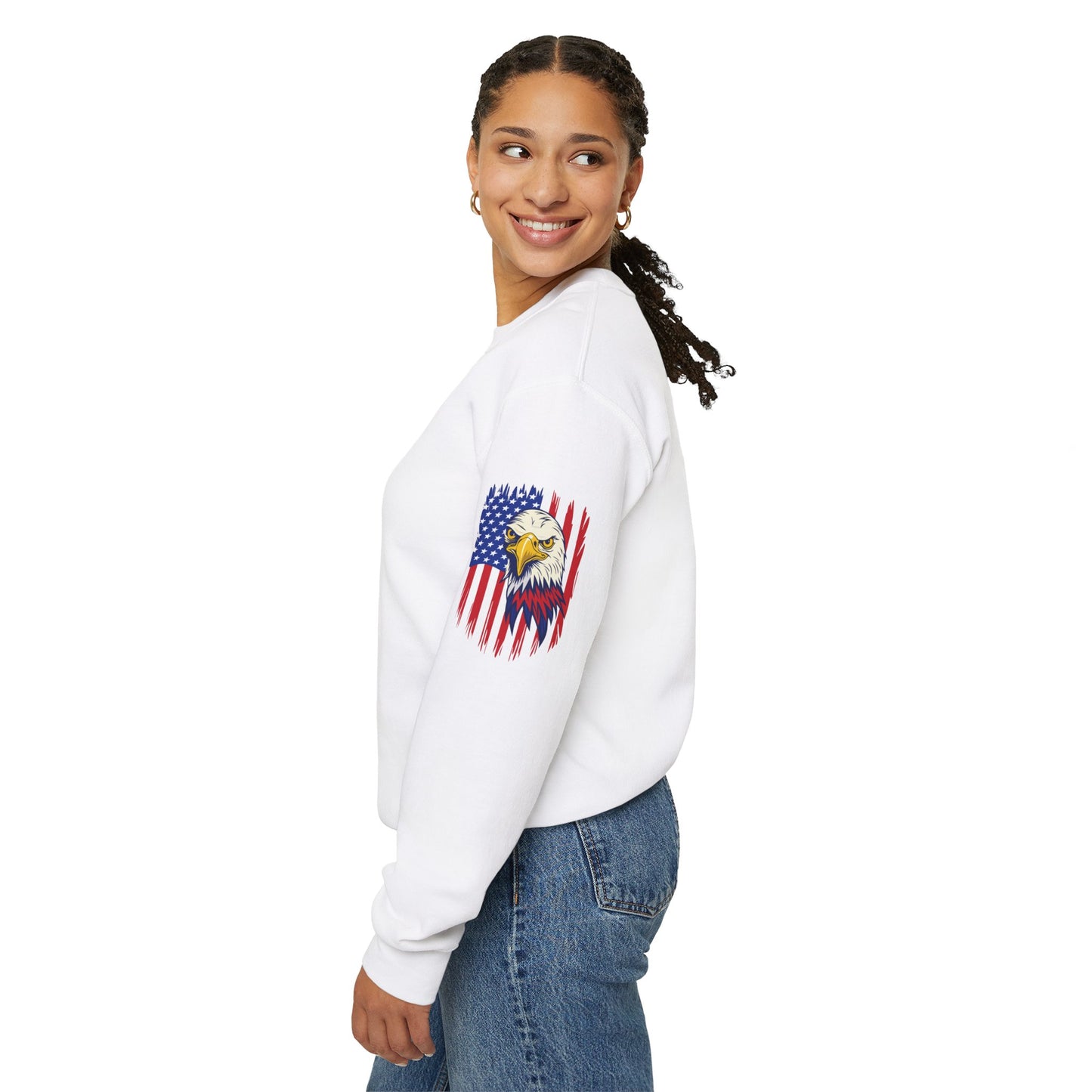 Princess Grace Patriotic Eagle Crewneck Sweatshirt Unisex Heavy Blend