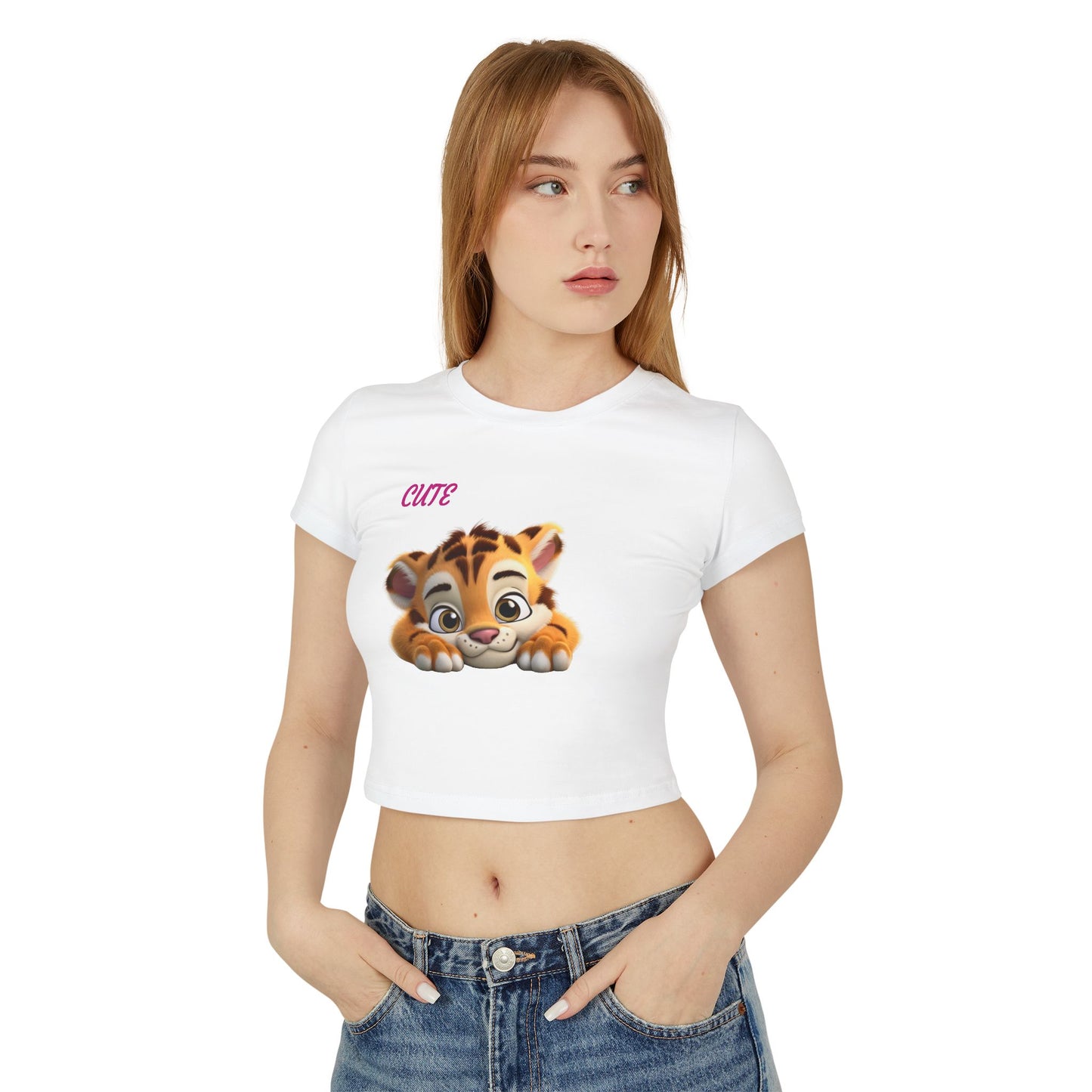 Princess Grace Cute Baby Tiger Women's Baby Tee Playful & Stylish Top for Everyday Wear