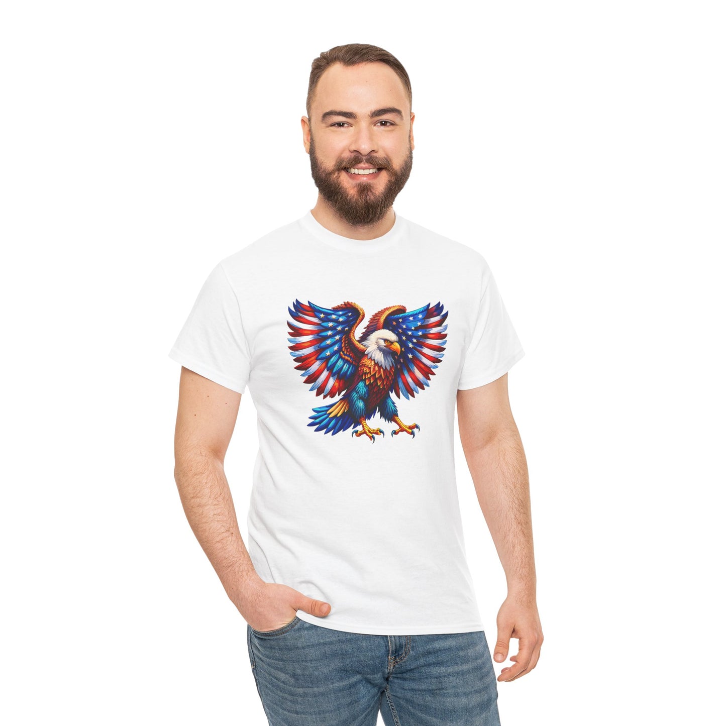 Princess Grace Patriotic Eagle Graphic Tee Unisex Heavy Cotton T-Shirt