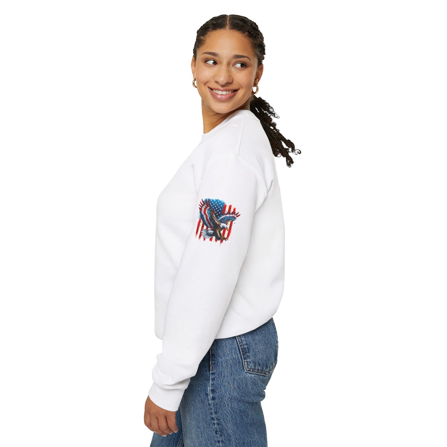 Princess Grace Patriotic Eagle Crewneck Sweatshirt Unisex Heavy Blend