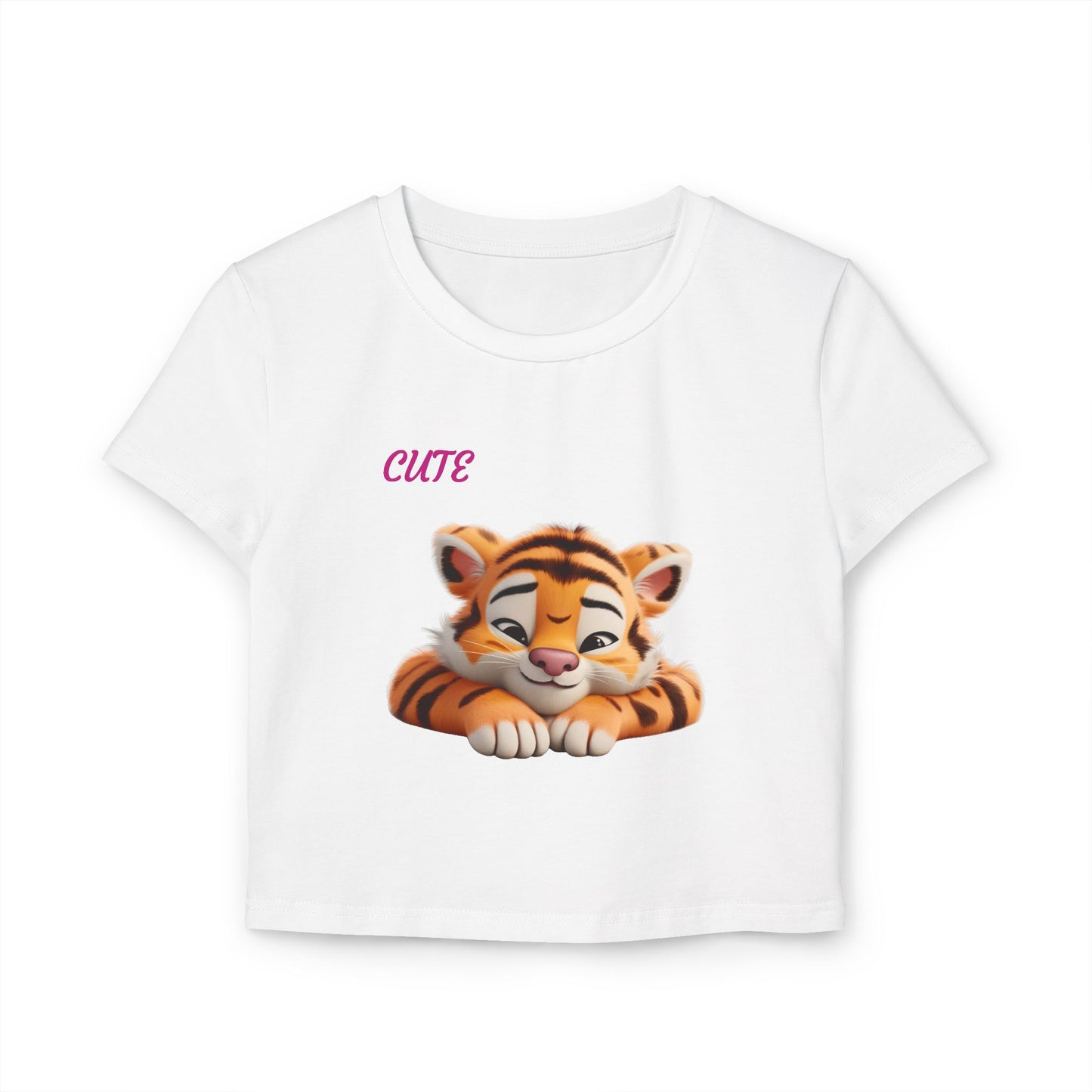 Princess Grace Cute Tiger Women's Baby Tee Playful and Stylish Top for Animal Lovers