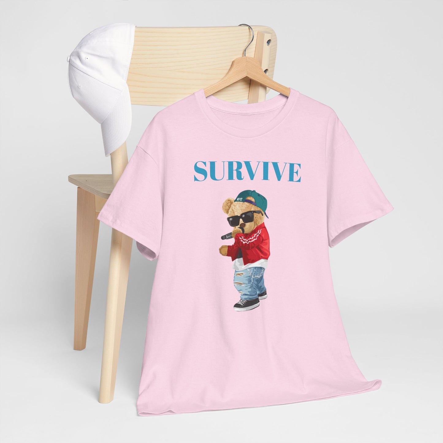 Princess Grace Survive Bear Unisex Heavy Cotton Tee Trendy Casual Wear