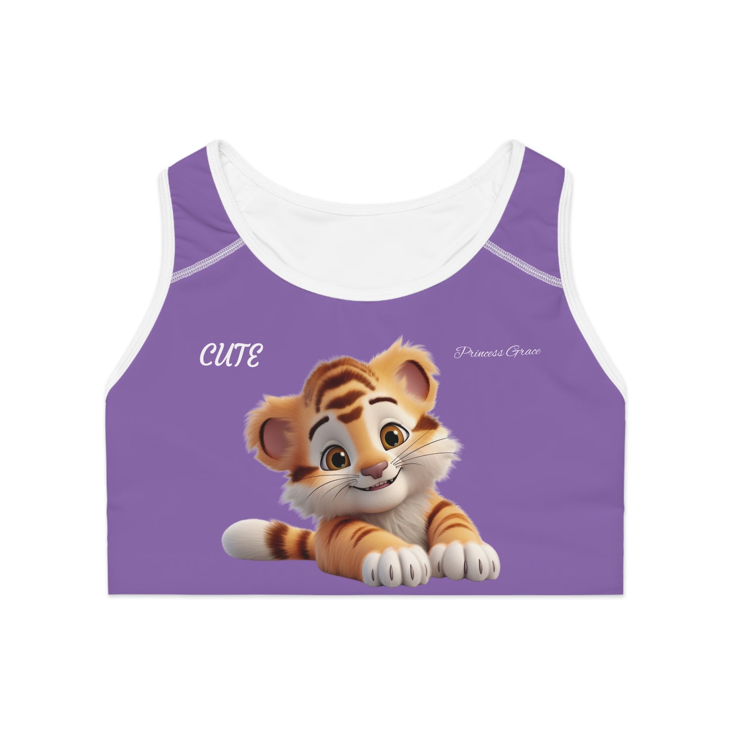 Princess Grace Cute Tiger Sports Bra Fun Activewear