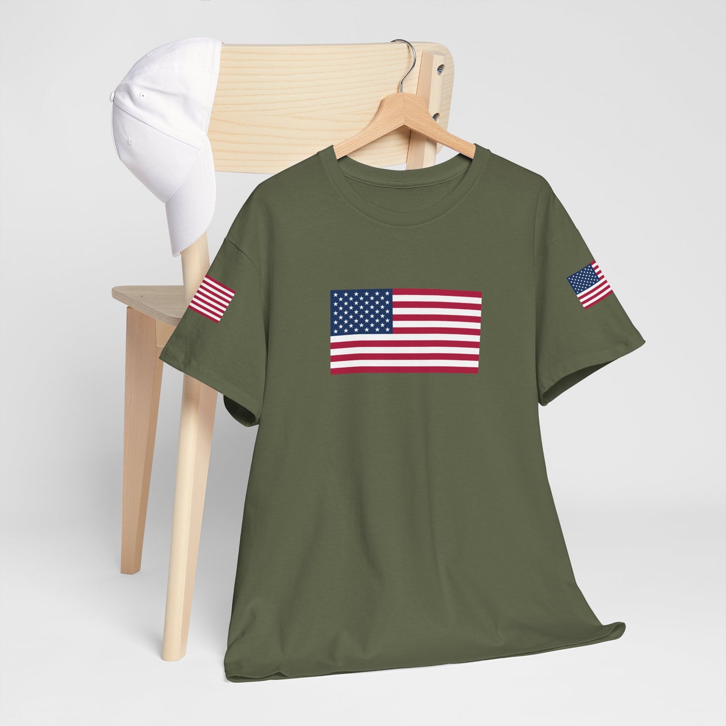 Princess Grace Patriotic Unisex Heavy Cotton Tee with USA Flag Design