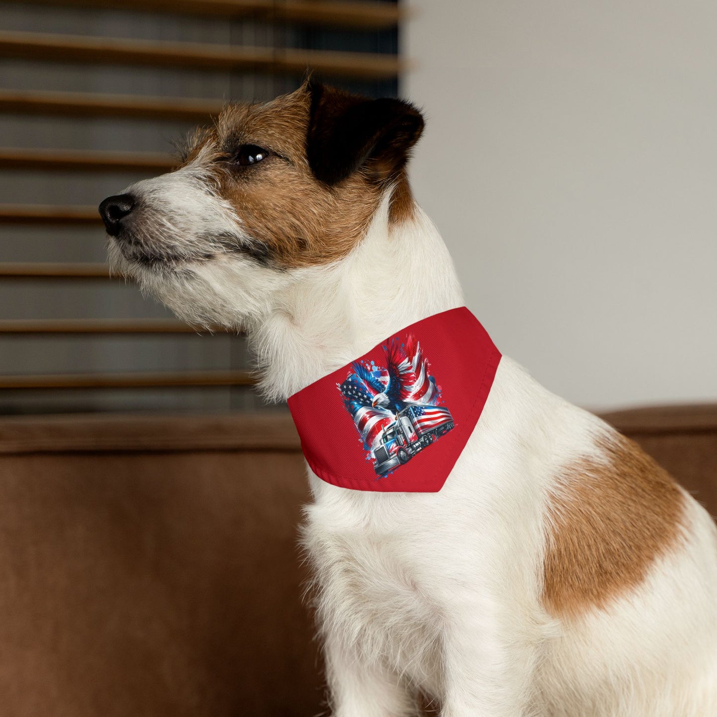 Princess Grace Patriotic Pet Bandana Collar for Dogs Red with American Flag Design