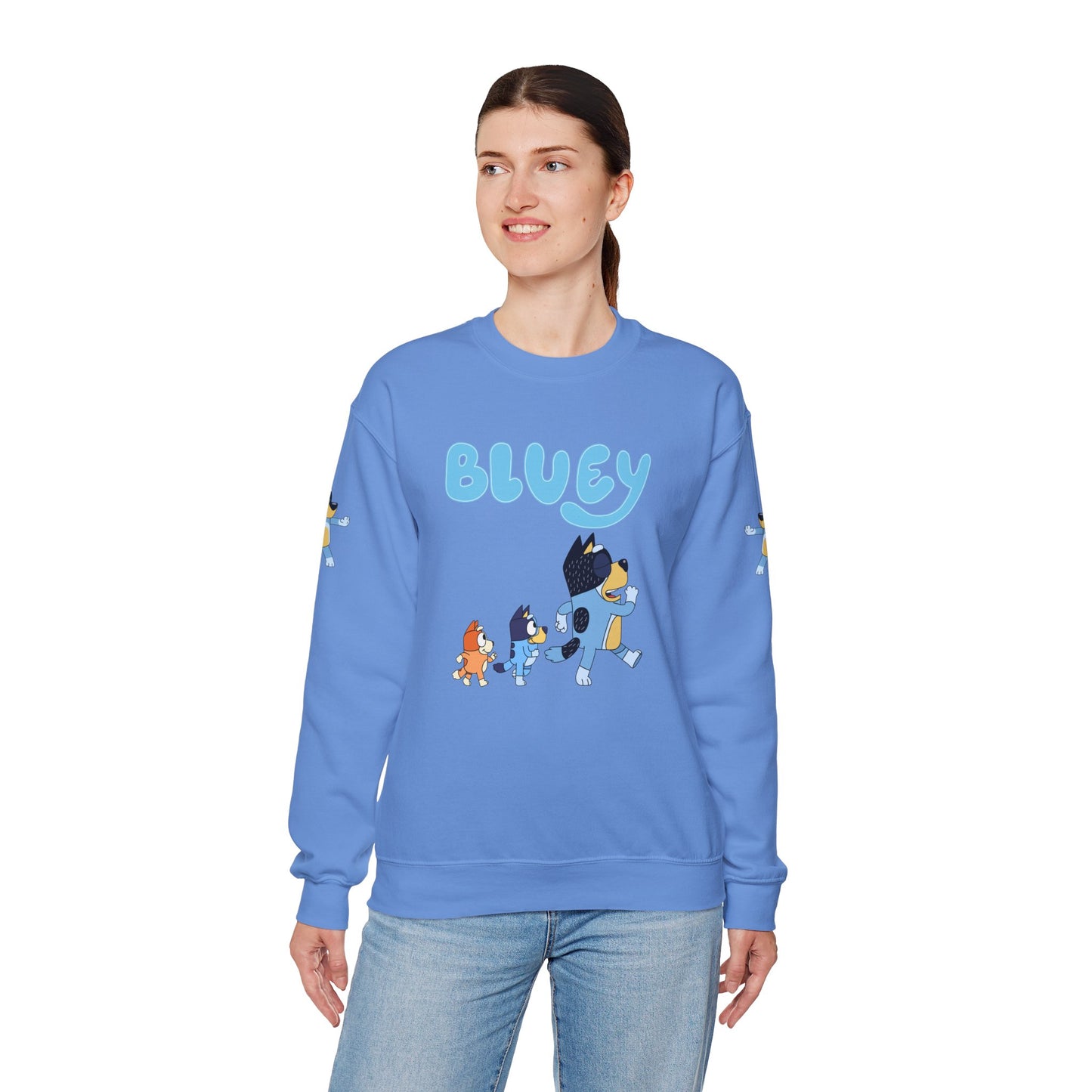Princess Grace Bluey Family Unisex Crewneck Sweatshirt Cozy Cartoon Apparel