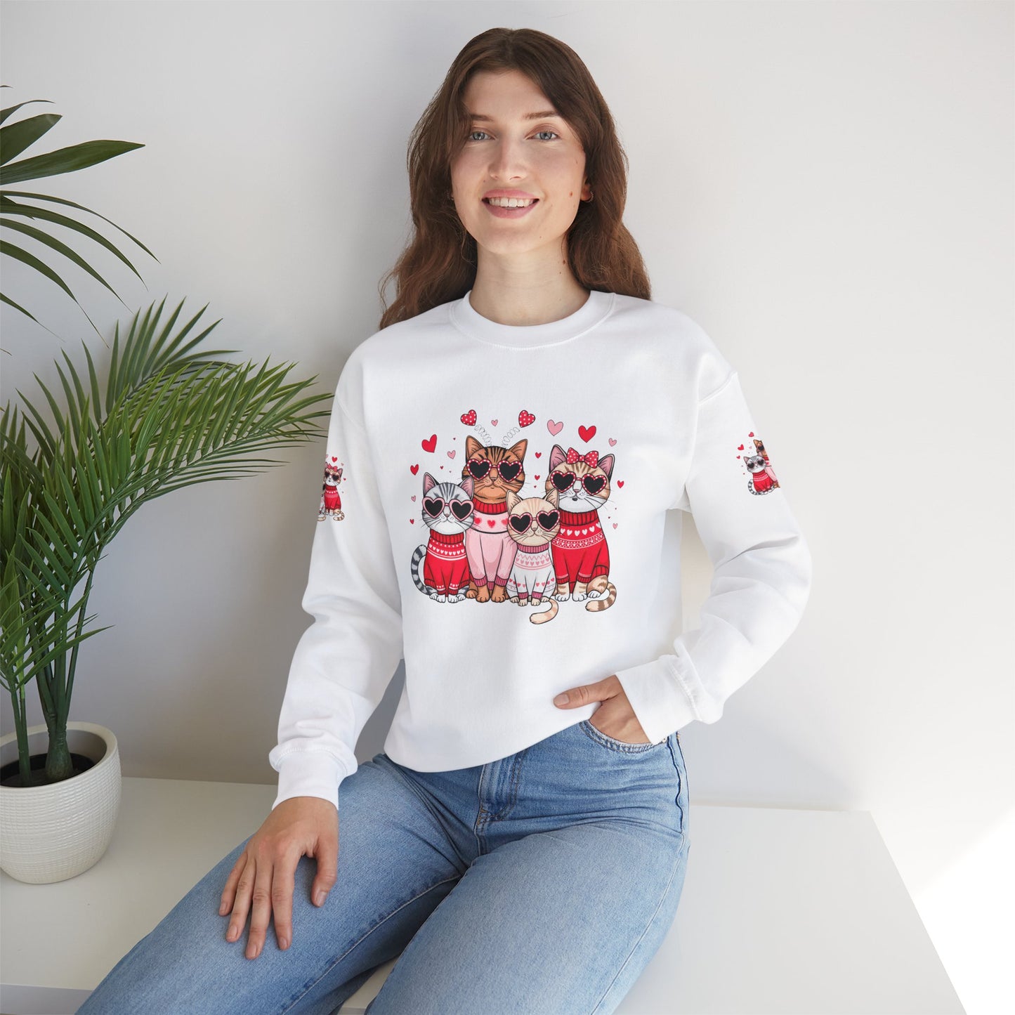 Princess Grace Cute Cat Lovers Crewneck Sweatshirt Cozy Valentine's Gift