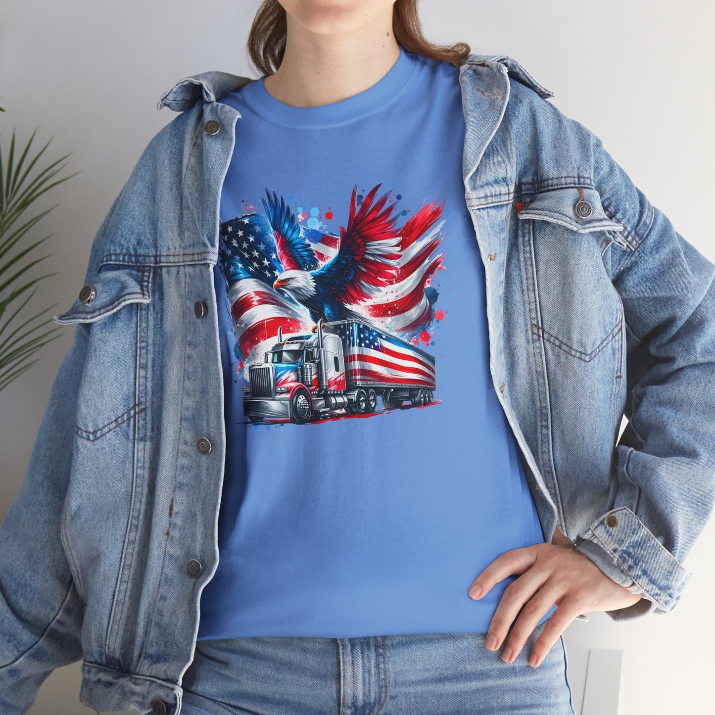 Princess Grace Patriotic Eagle Truck Unisex Heavy Cotton Tee