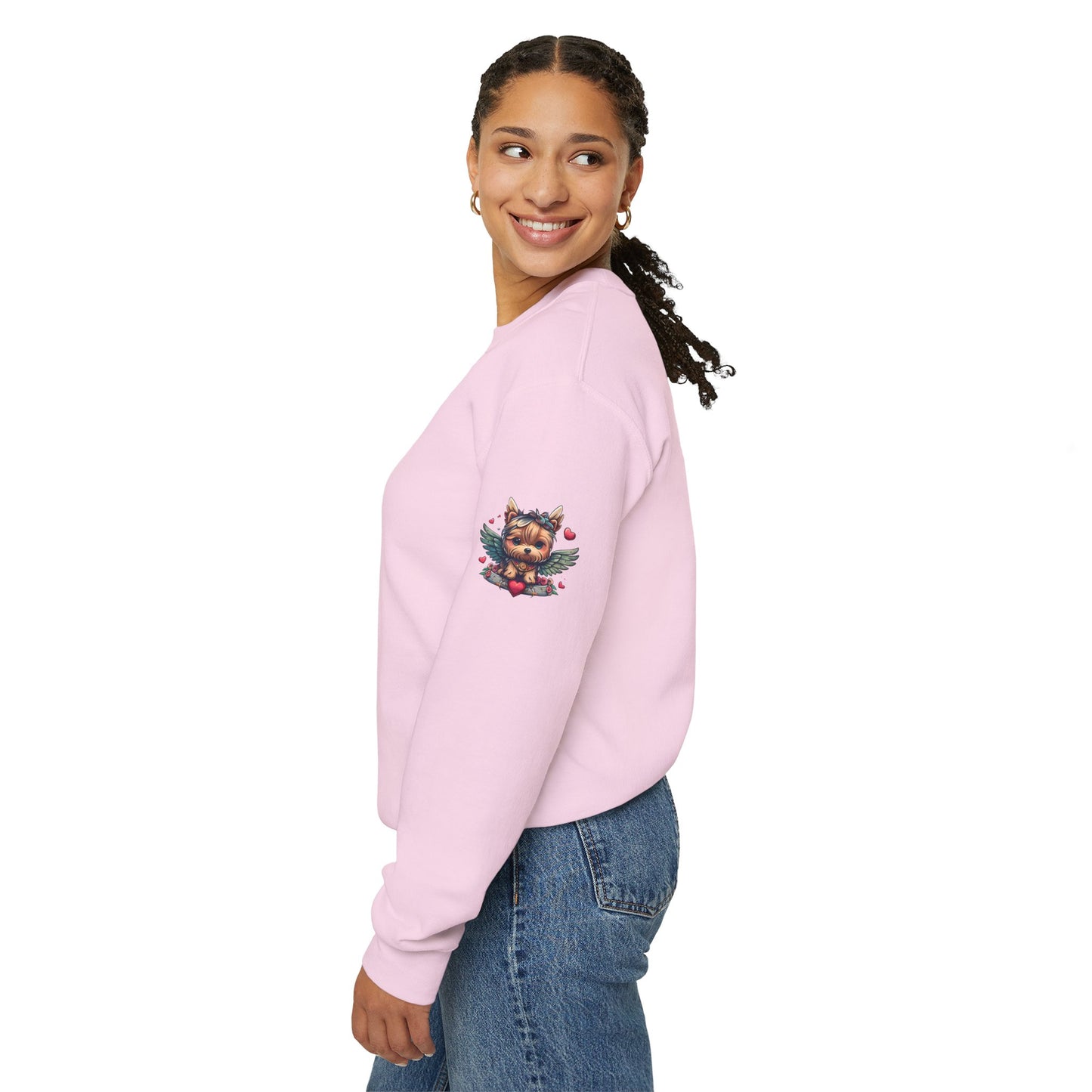 Princess Grace Cute Yorkie Wings Crewneck Sweatshirt Perfect Gift for Dog Lovers