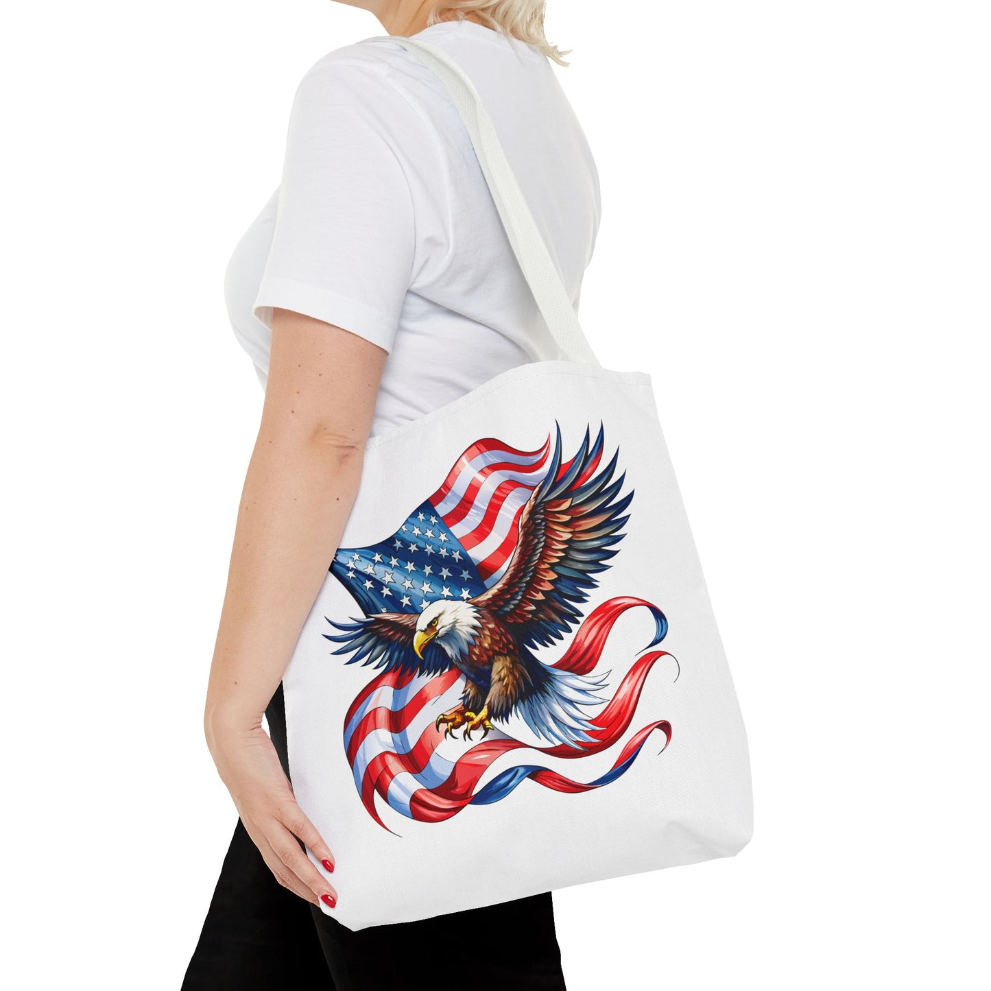 Princess Grace Patriotic Eagle Tote Bag - American Flag Design Perfect for Independence Day & Everyday Use