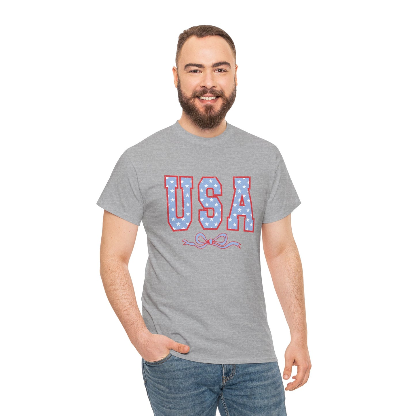 Princess Grace USA Patriotic Unisex Heavy Cotton Tee Perfect for Independence Day Celebrations