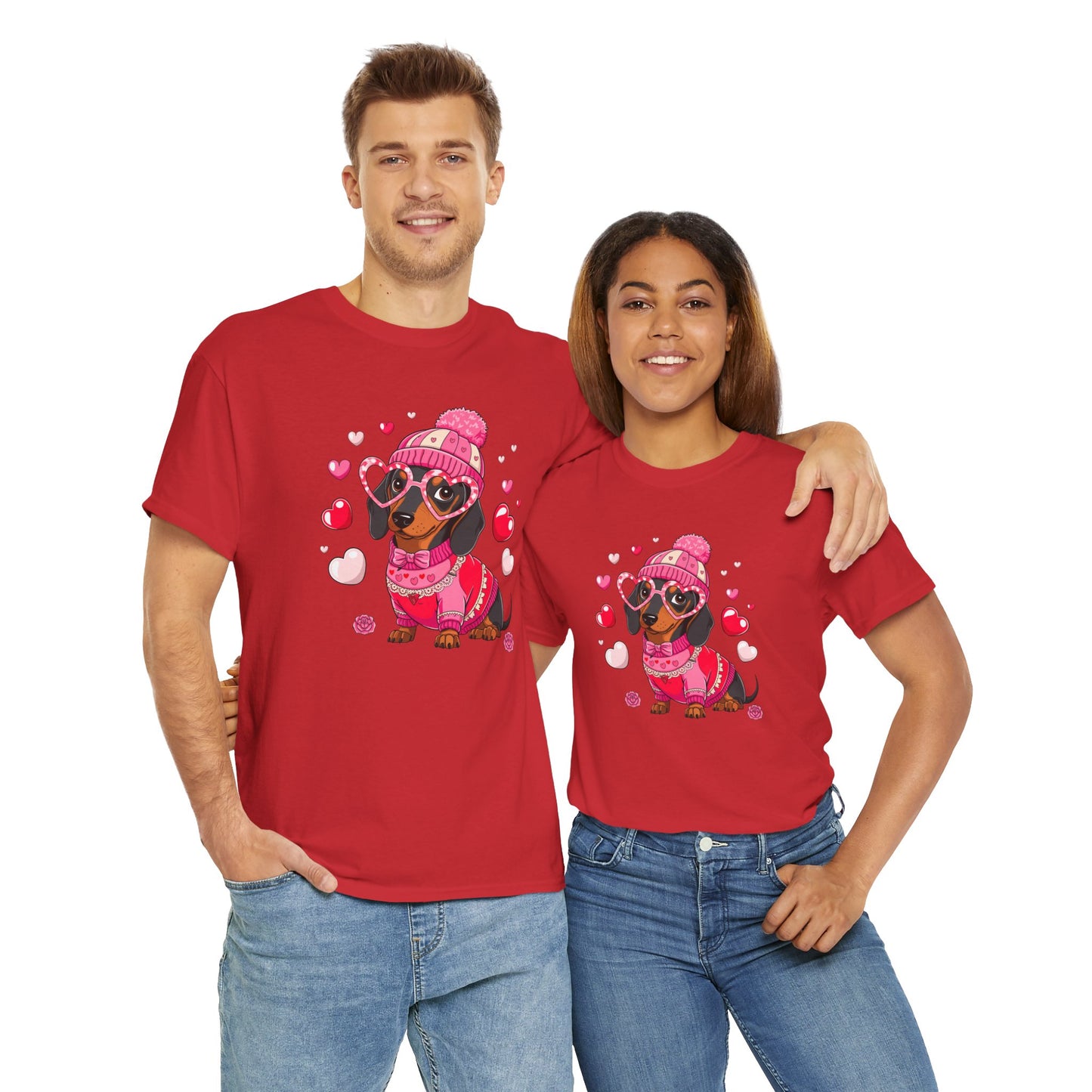 Princess Grace Cute Dachshund Love Graphic Tee Unisex Heavy Cotton Tee