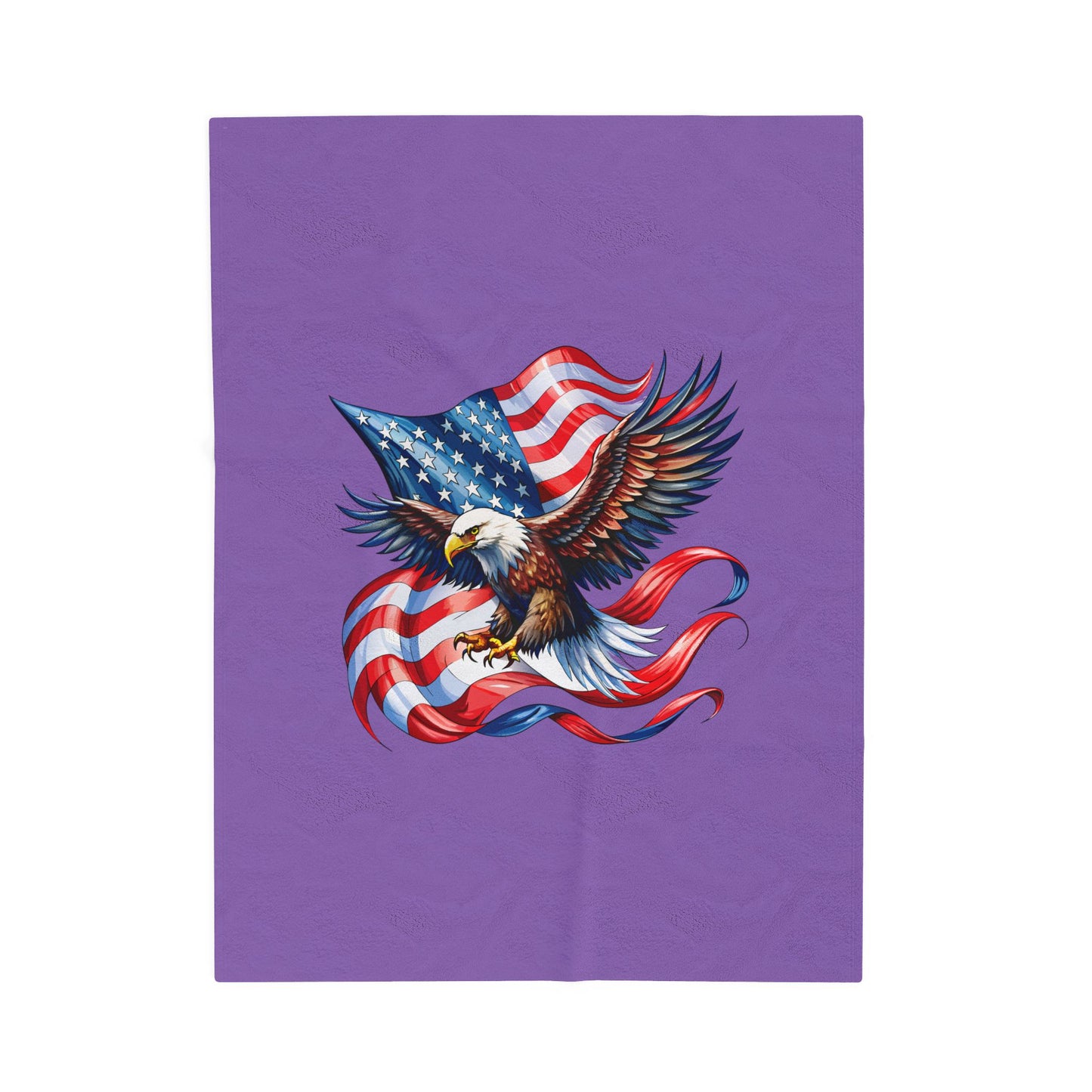 Princess Grace Patriotic Eagle Velveteen Plush Blanket Cozy USA Flag Throw for Independence Day & More