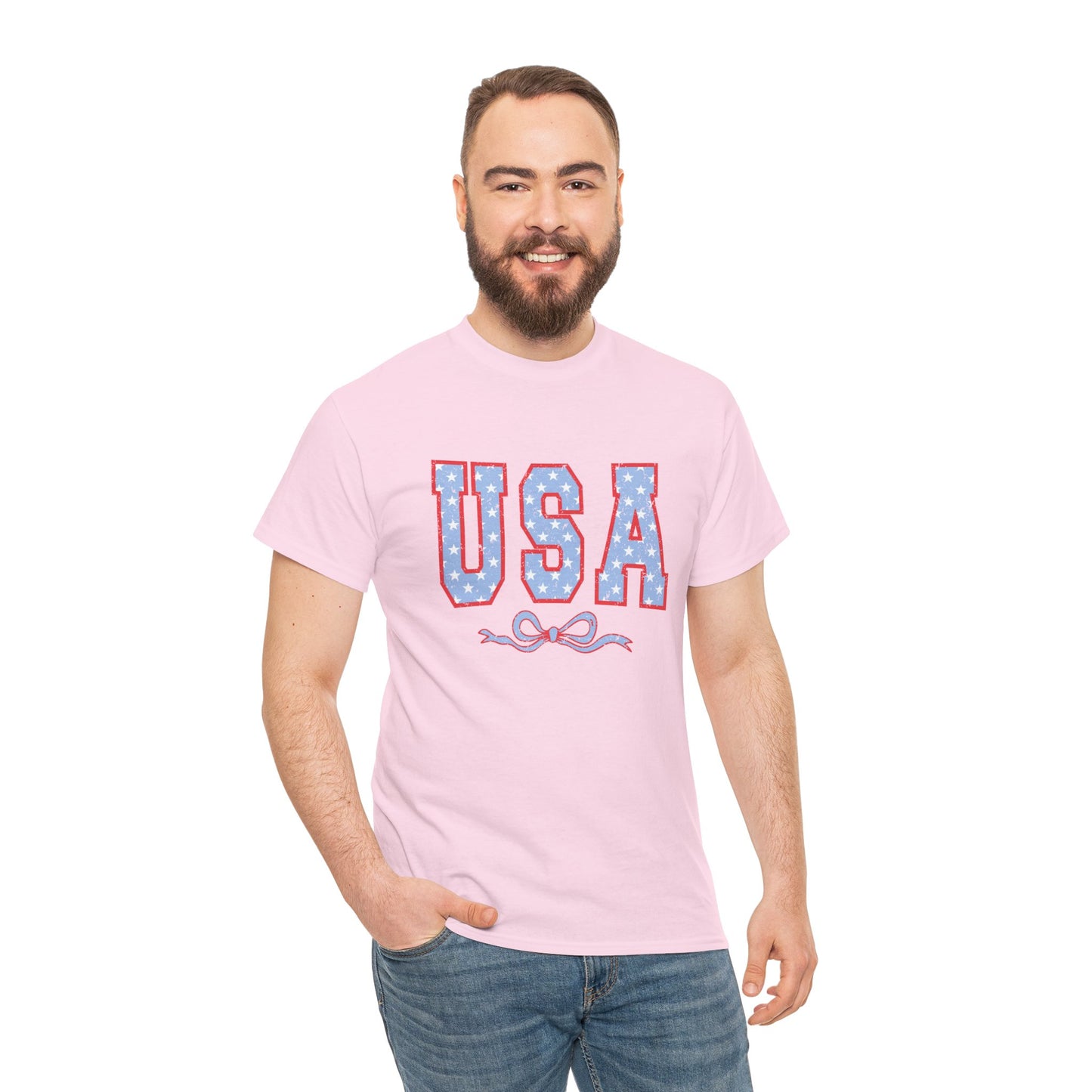 Princess Grace USA Patriotic Unisex Heavy Cotton Tee Perfect for Independence Day Celebrations