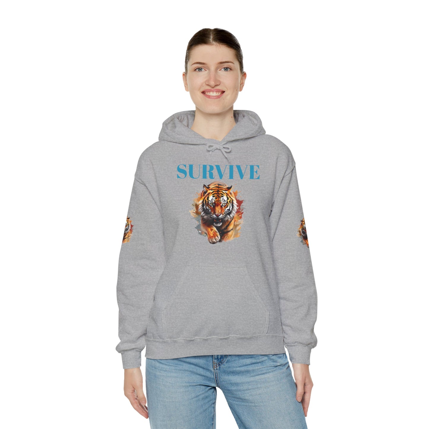 Princess Grace Survive Tiger Unisex Heavy Blend Hoodie Fierce & Inspirational Sweatshirt