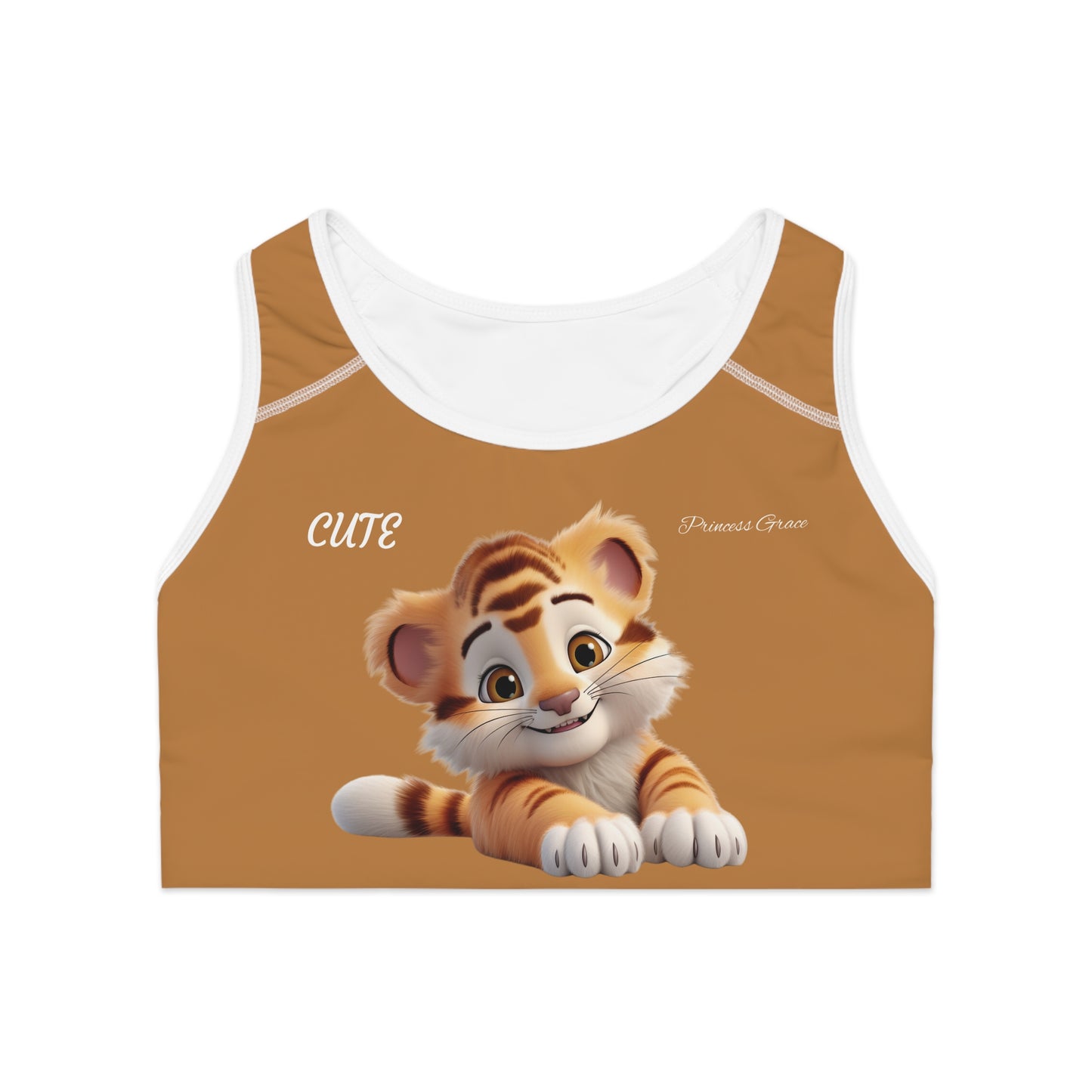 Princess Grace Cute Tiger Sports Bra for Active Women