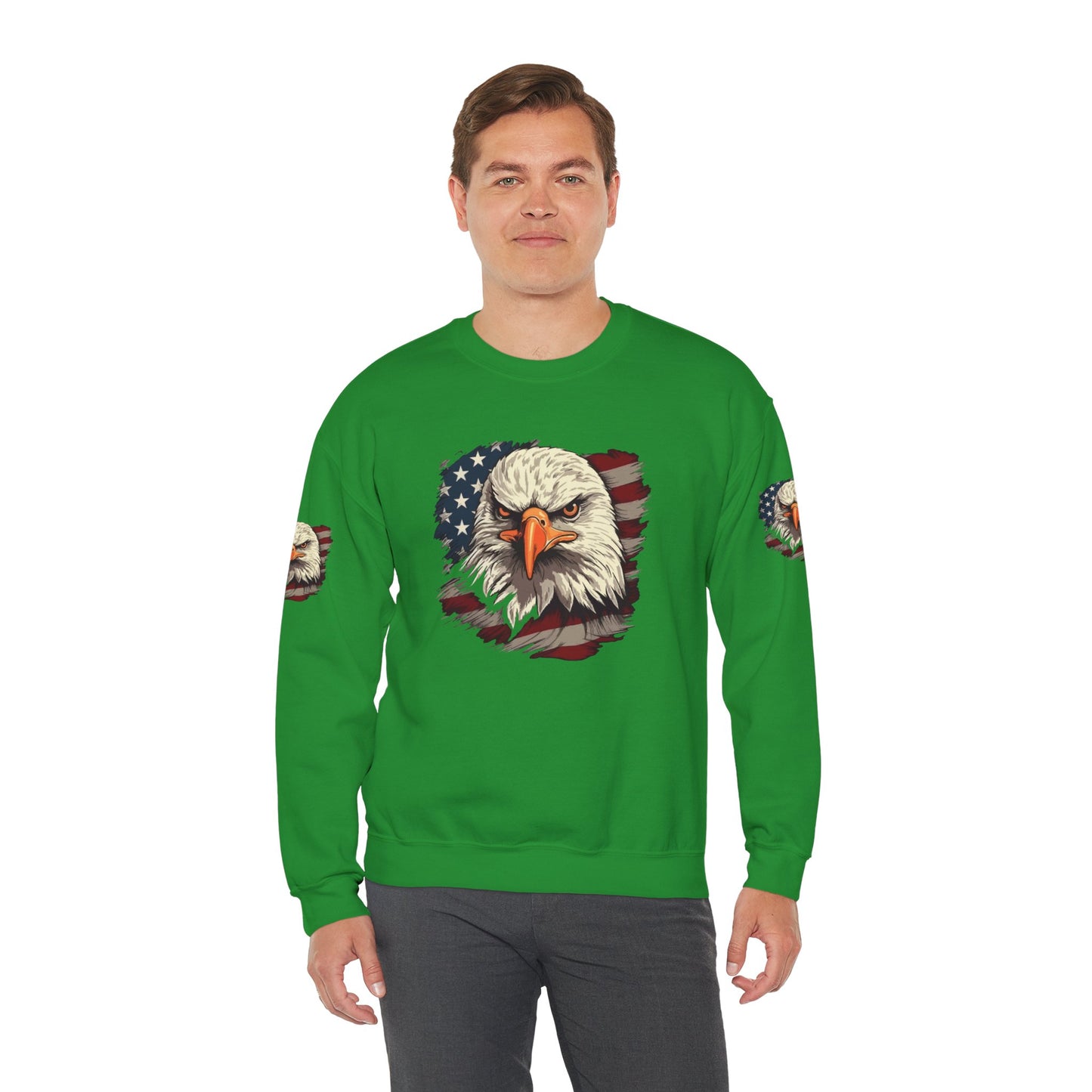 Princess Grace Patriotic Eagle Crewneck Sweatshirt Unisex Heavy Blend