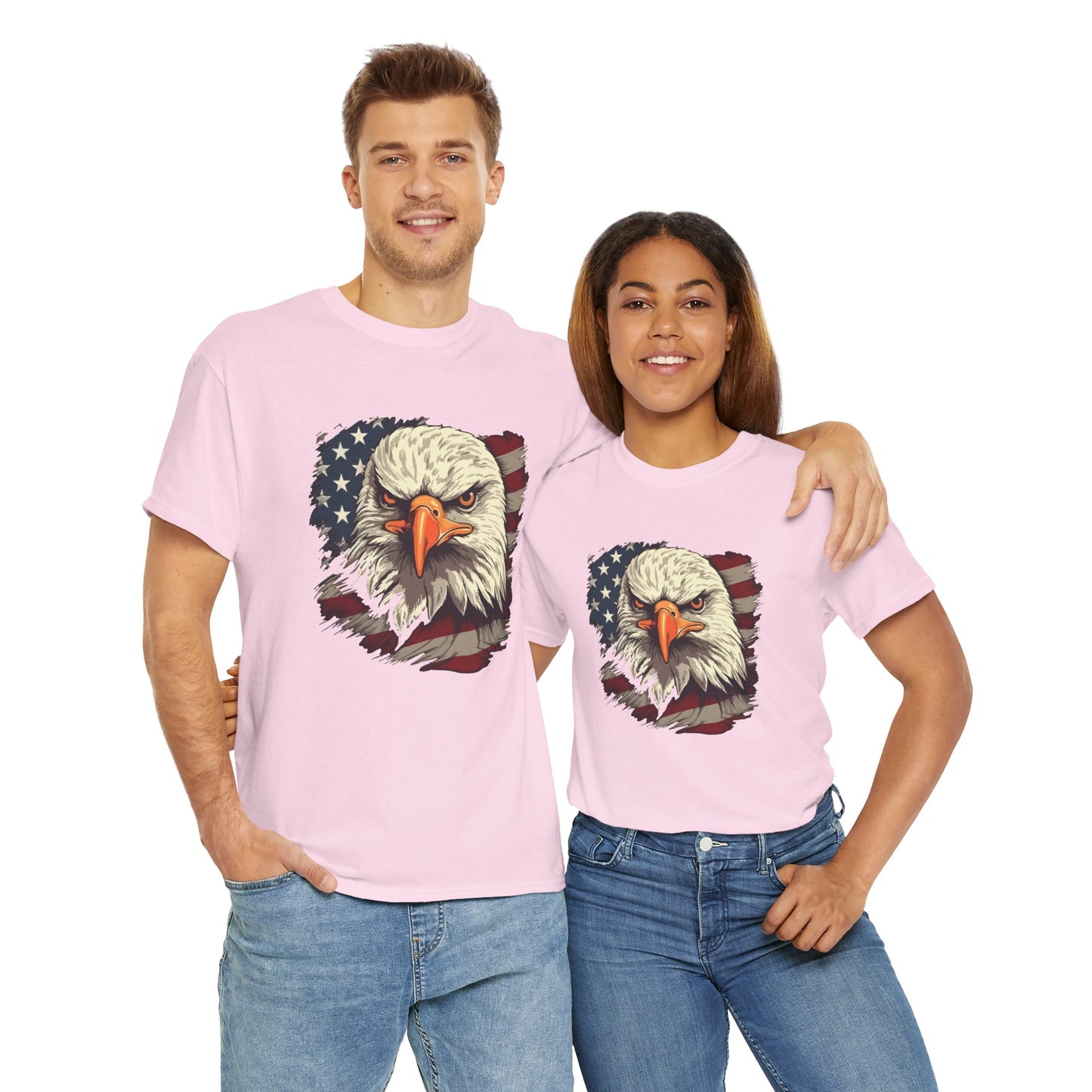 Princess Grace Patriotic Eagle Graphic Tee Unisex Heavy Cotton T-Shirt